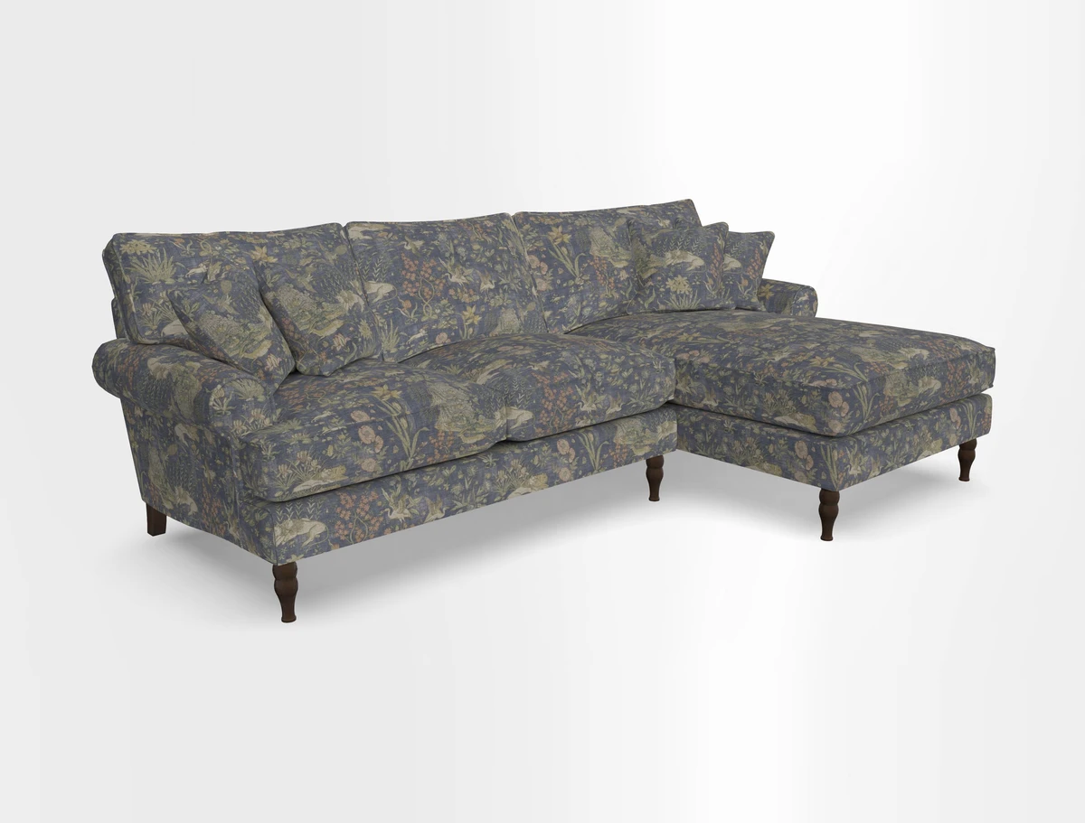 Cooksbridge chaise sofa RHF in Two Tone Plain Biscuit