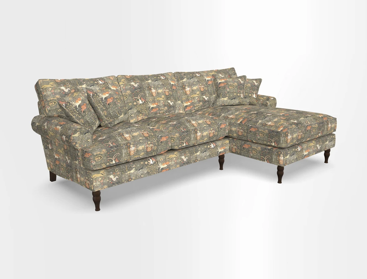 Cooksbridge chaise sofa RHF in Two Tone Plain Biscuit