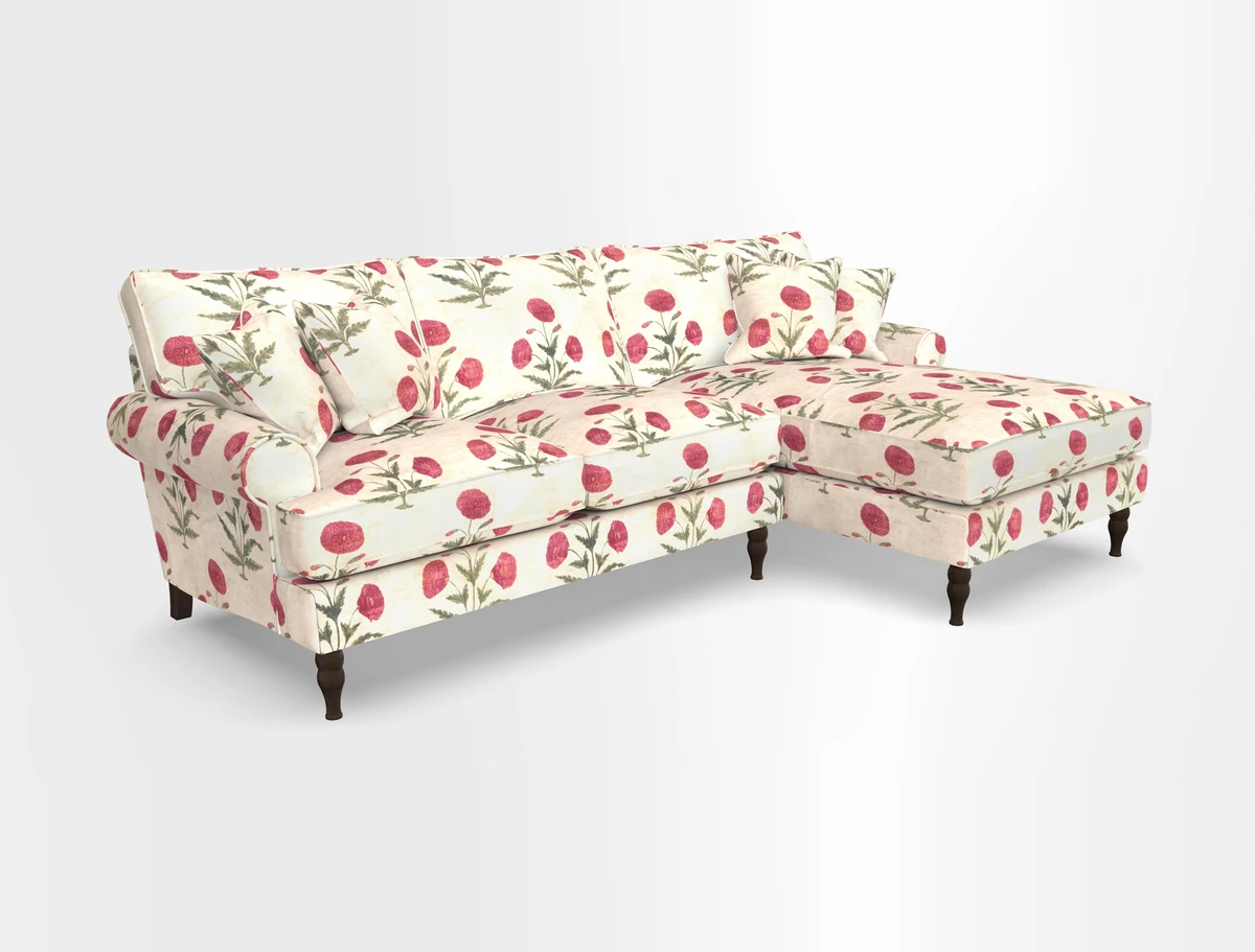 Cooksbridge chaise sofa RHF in Two Tone Plain Biscuit