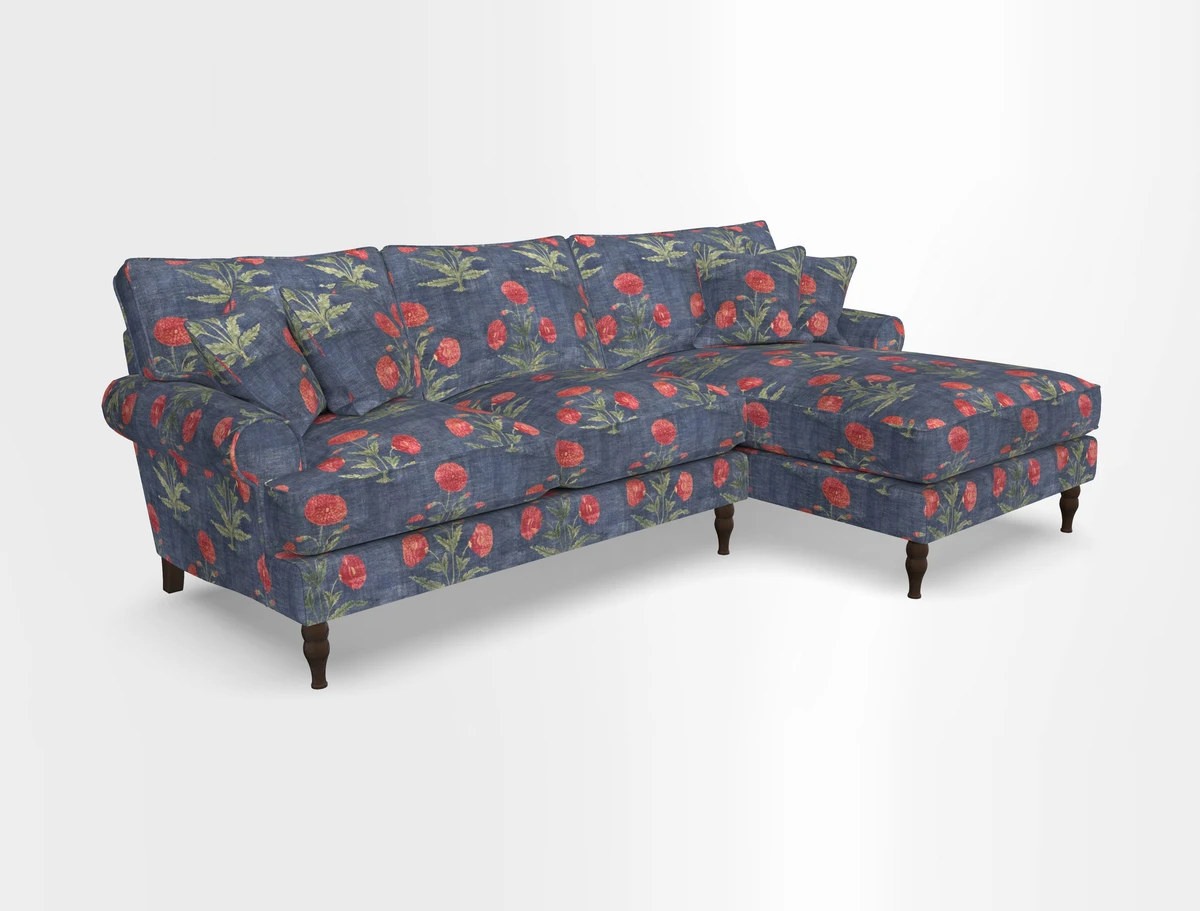 Cooksbridge chaise sofa RHF in Two Tone Plain Biscuit