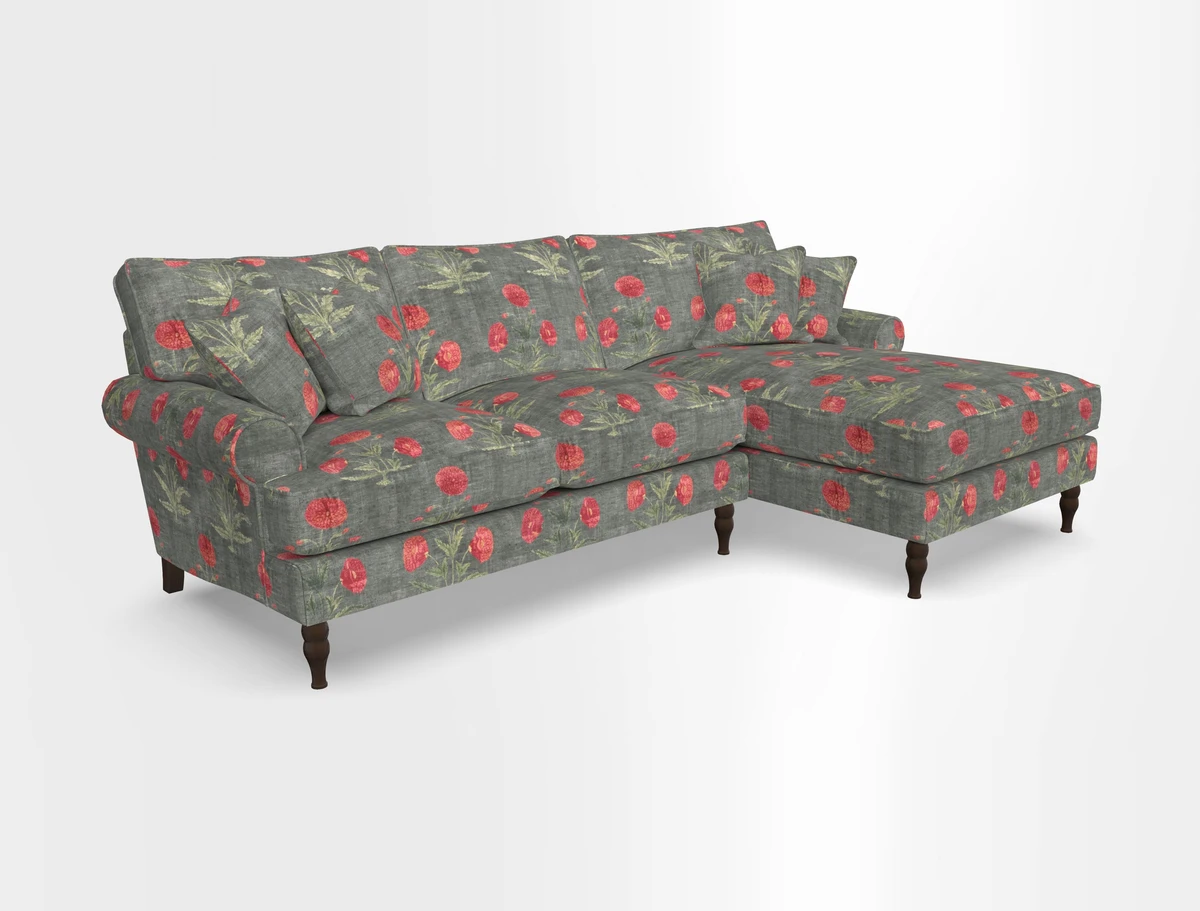 Cooksbridge chaise sofa RHF in Two Tone Plain Biscuit