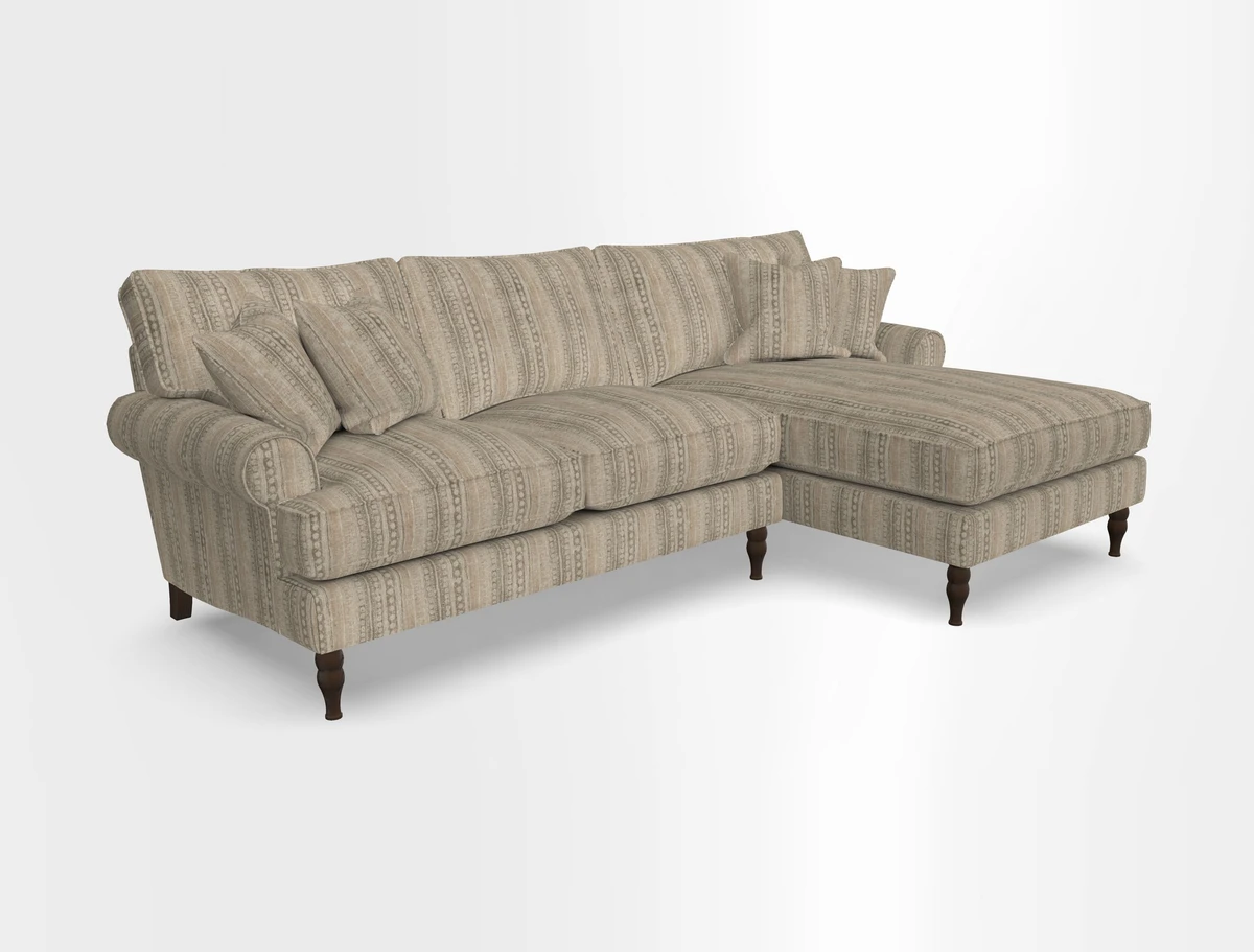 Cooksbridge chaise sofa RHF in Two Tone Plain Biscuit
