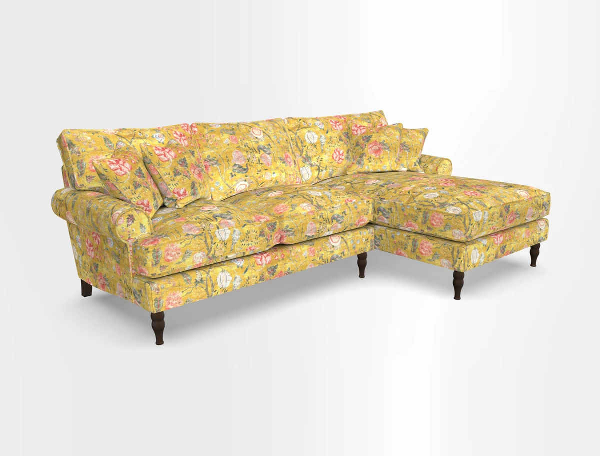 Cooksbridge chaise sofa RHF in Two Tone Plain Biscuit