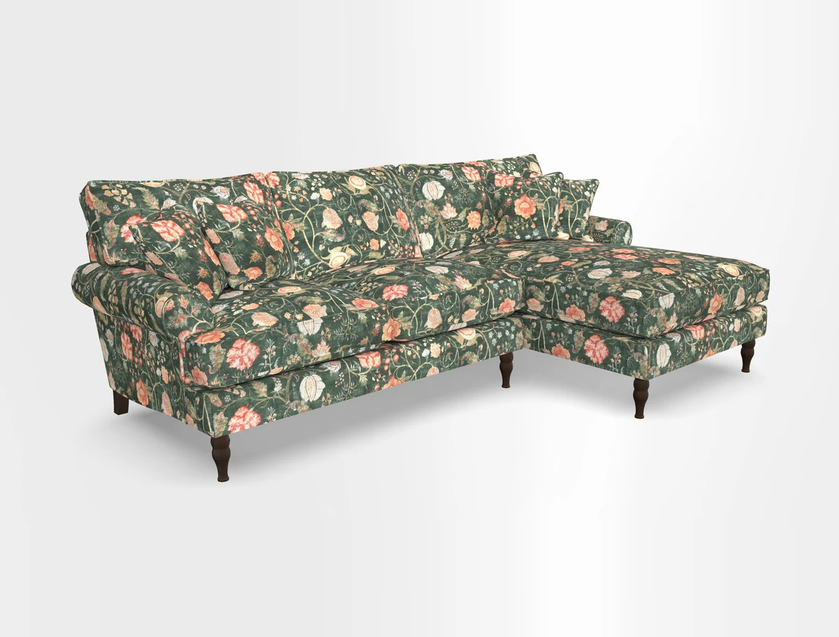 Cooksbridge chaise sofa RHF in Two Tone Plain Biscuit