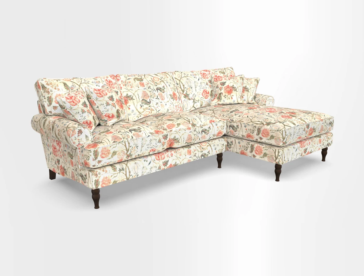 Cooksbridge chaise sofa RHF in Two Tone Plain Biscuit