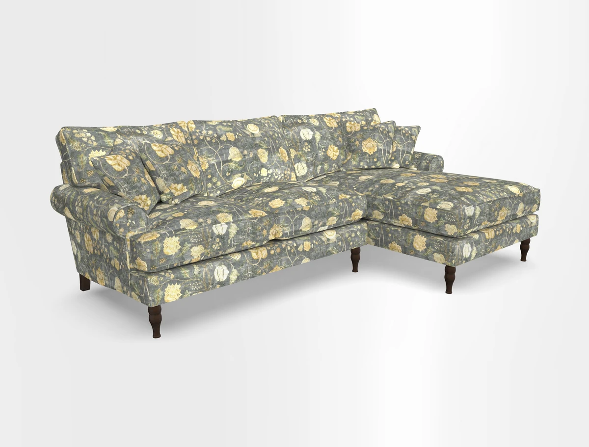Cooksbridge chaise sofa RHF in Two Tone Plain Biscuit