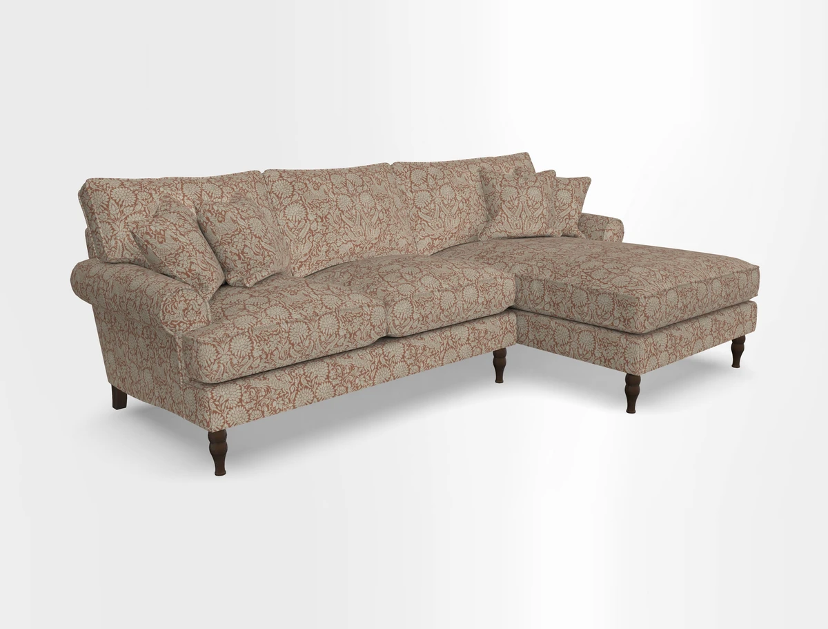 Cooksbridge chaise sofa RHF in Two Tone Plain Biscuit
