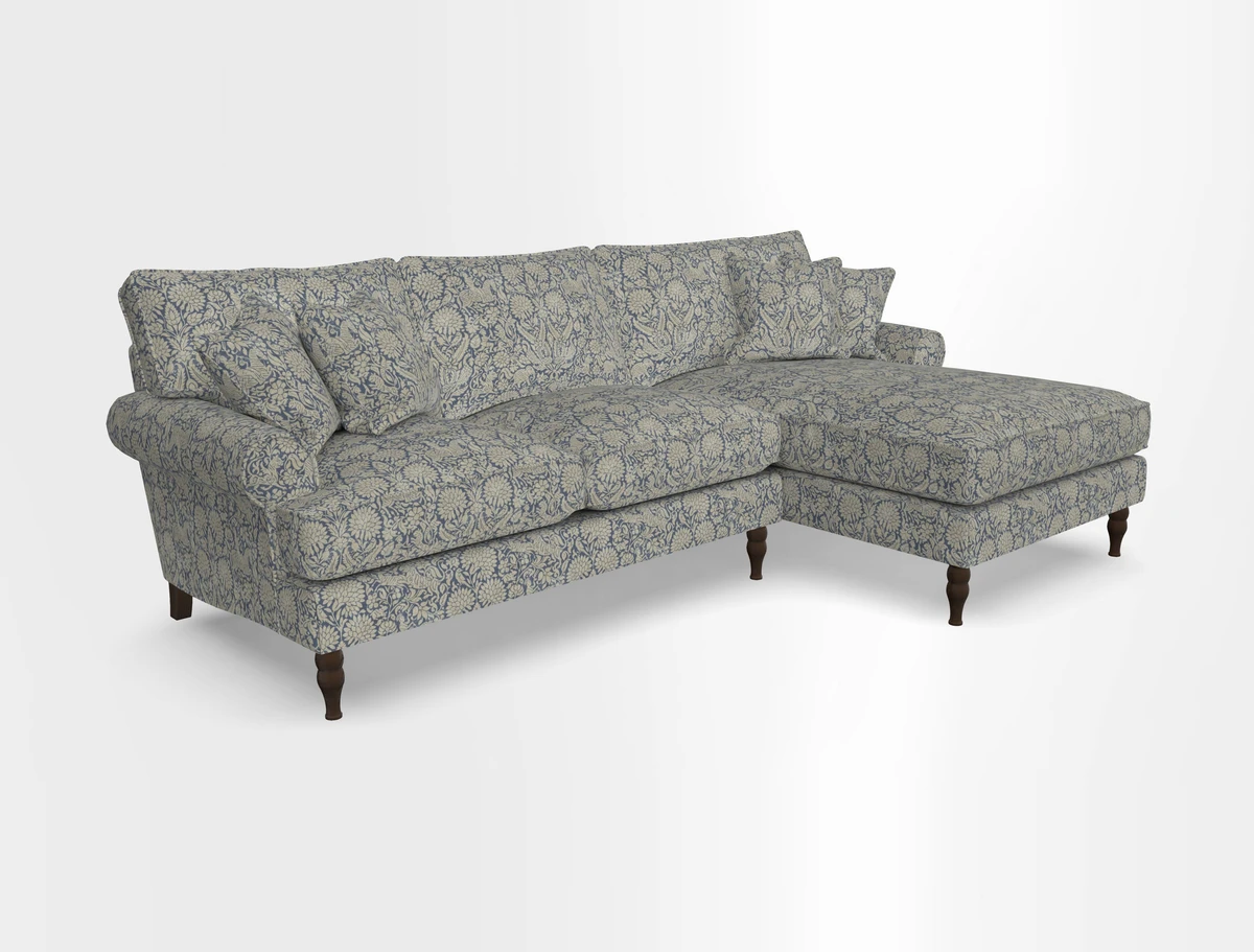 Cooksbridge chaise sofa RHF in Two Tone Plain Biscuit