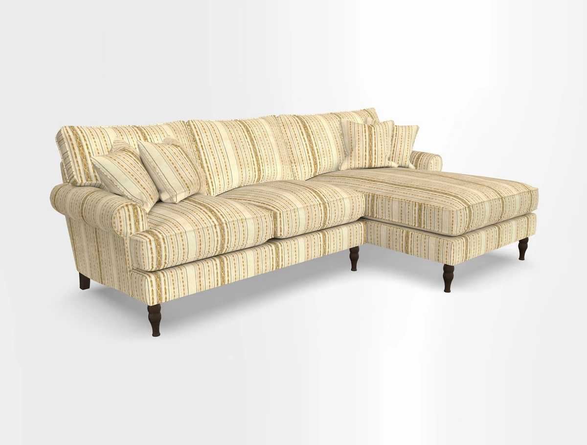 Cooksbridge chaise sofa RHF in Two Tone Plain Biscuit