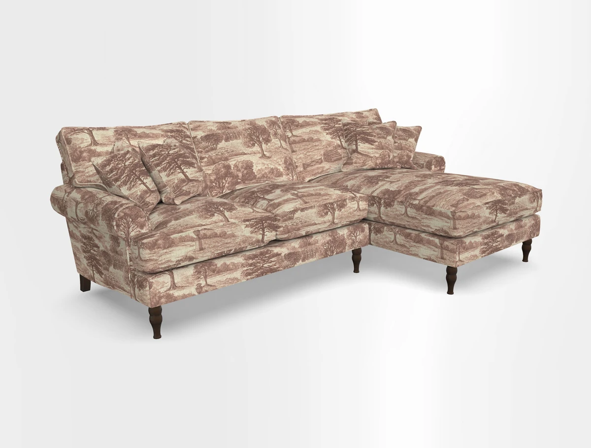 Cooksbridge chaise sofa RHF in Two Tone Plain Biscuit