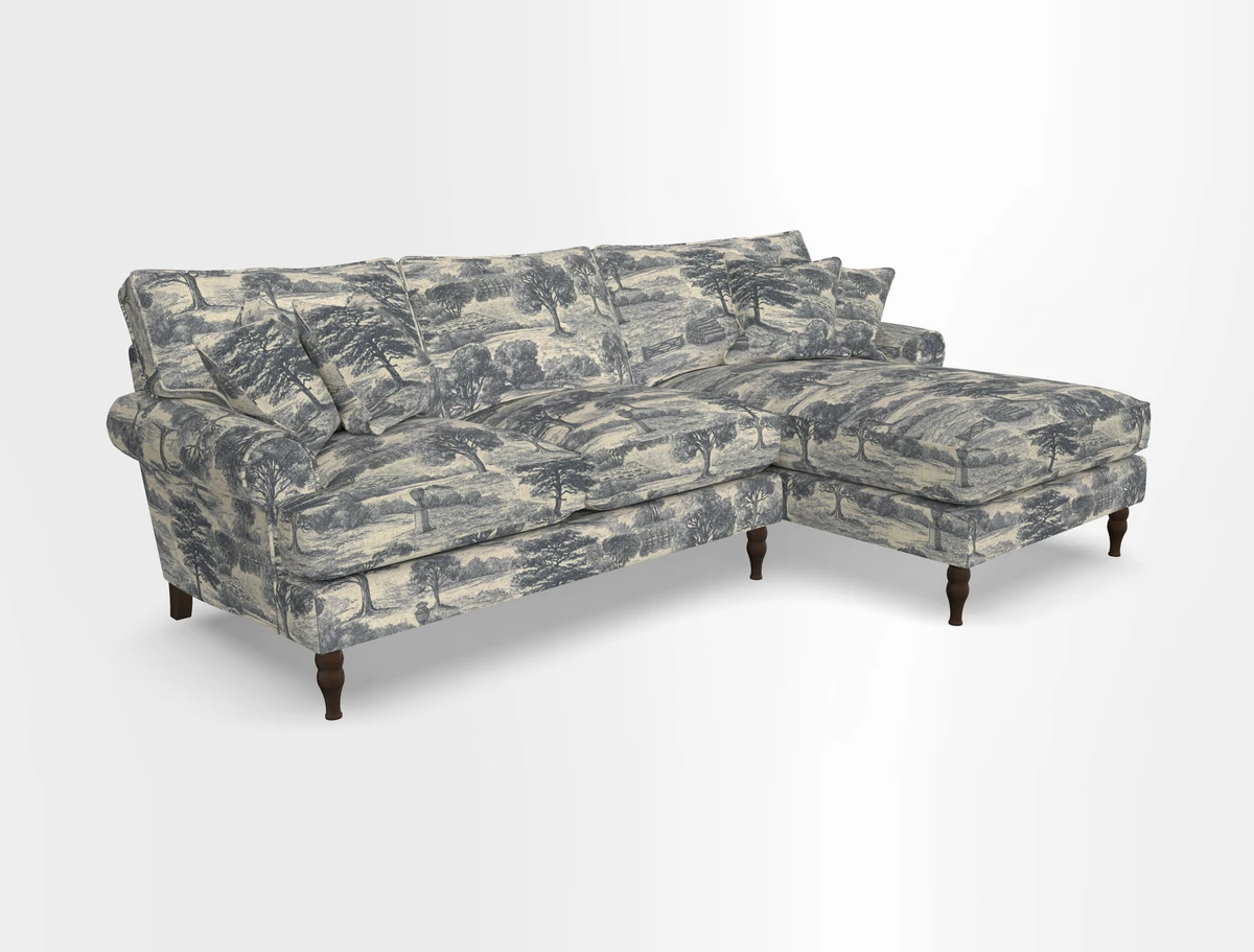 Cooksbridge chaise sofa RHF in Two Tone Plain Biscuit