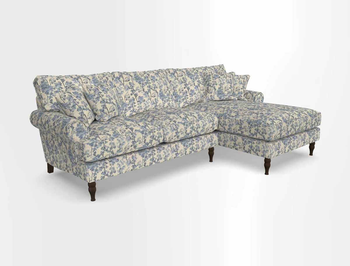 Cooksbridge chaise sofa RHF in Two Tone Plain Biscuit