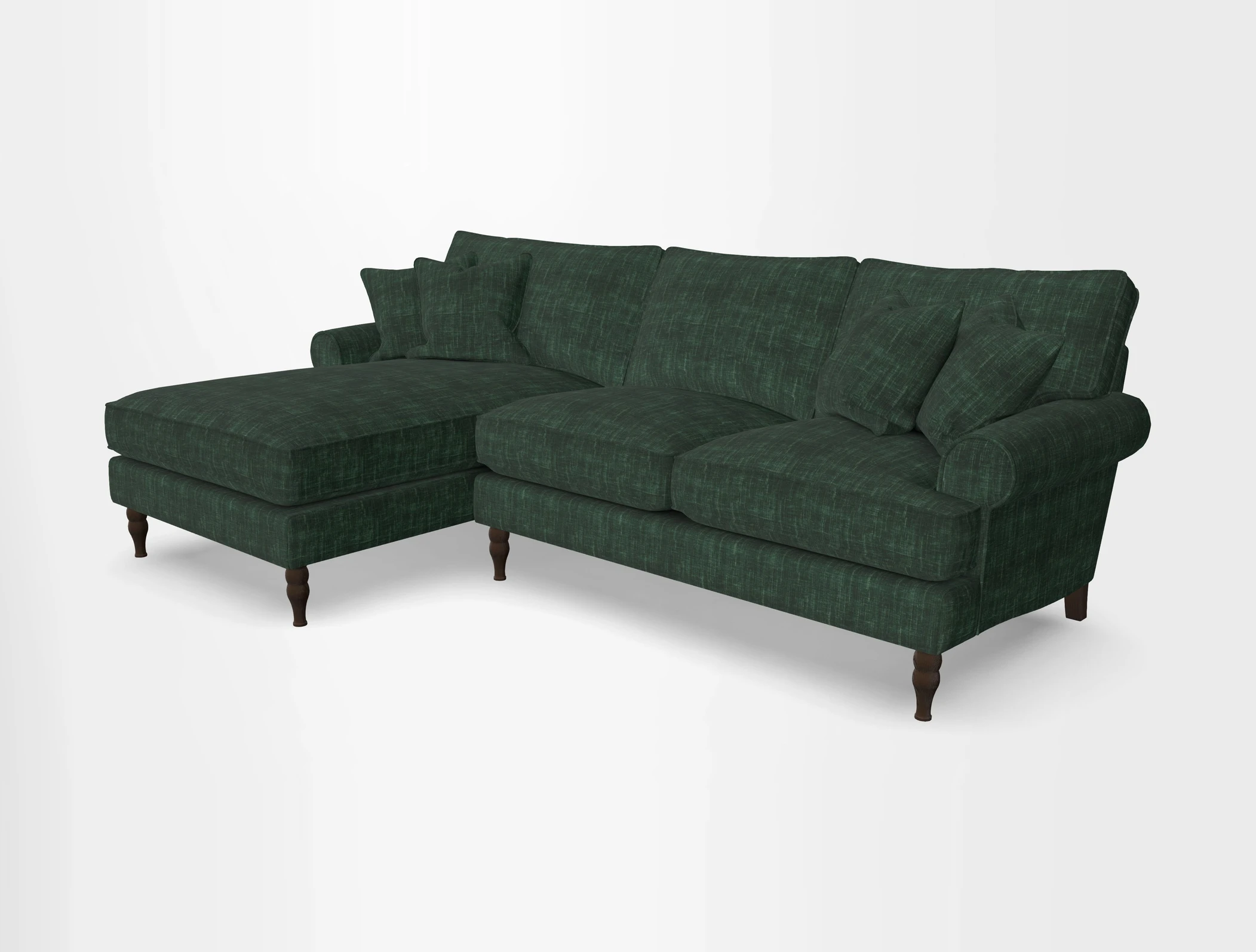 Cooksbridge chaise sofa LHF in Two Tone Plain Biscuit