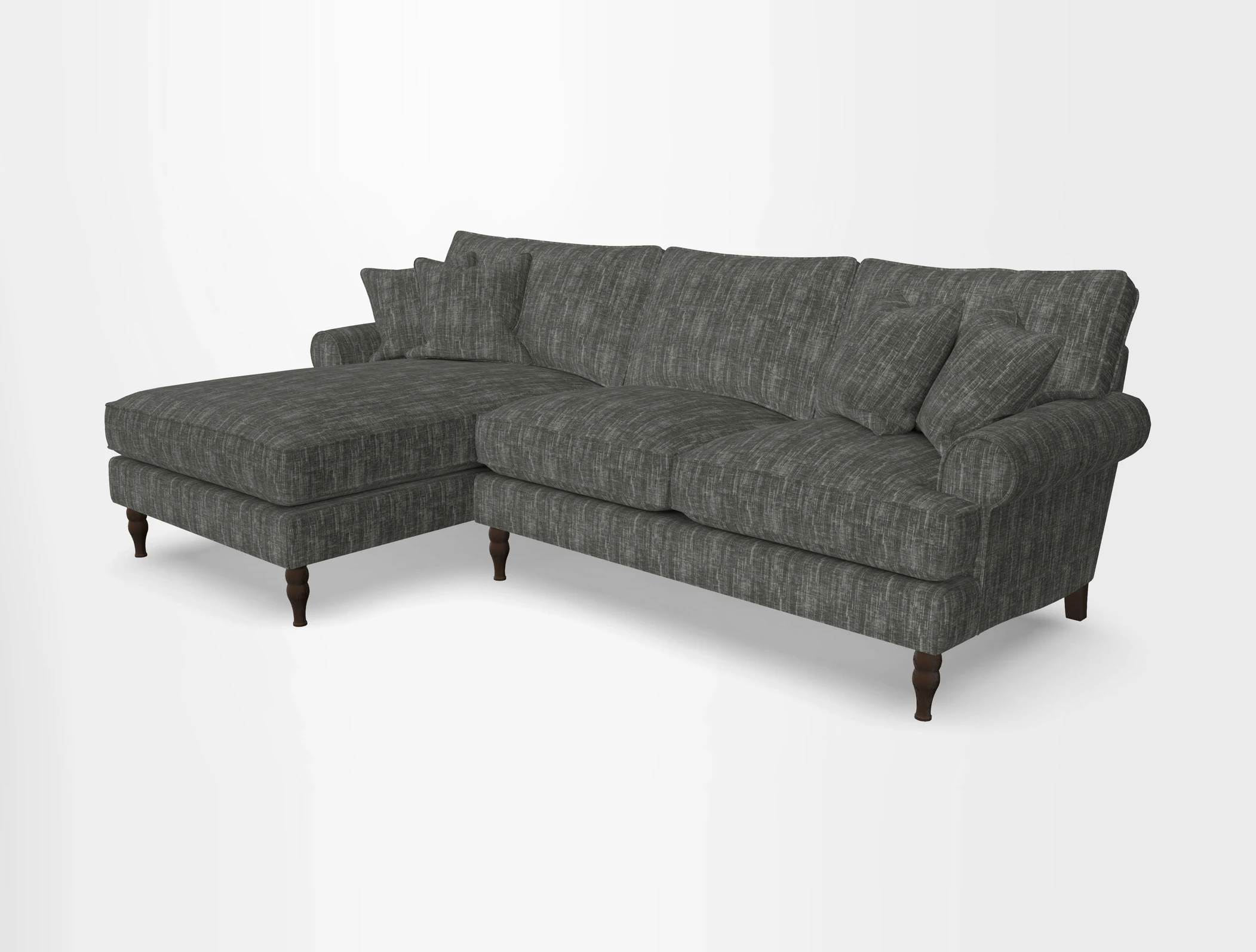 Cooksbridge chaise sofa LHF in Two Tone Plain Biscuit