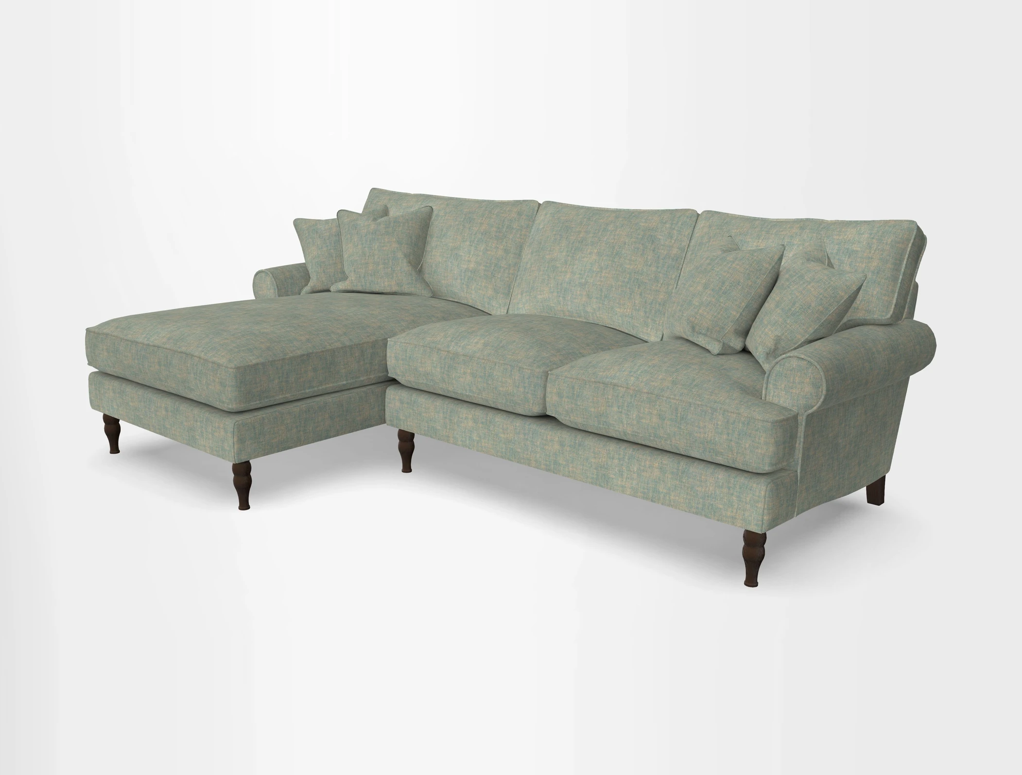 Cooksbridge chaise sofa LHF in Two Tone Plain Biscuit