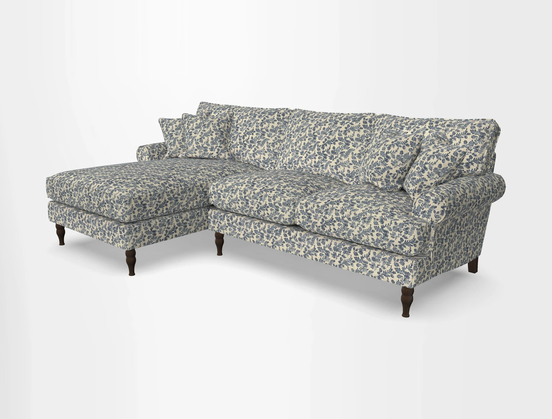 Cooksbridge chaise sofa LHF in Two Tone Plain Biscuit