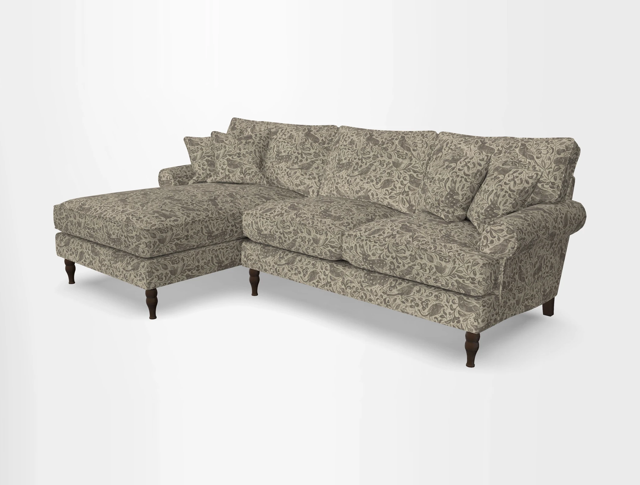 Cooksbridge chaise sofa LHF in Two Tone Plain Biscuit