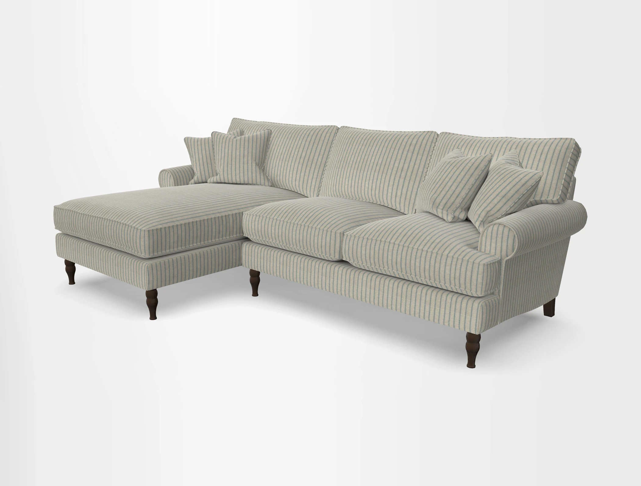 Cooksbridge chaise sofa LHF in Two Tone Plain Biscuit