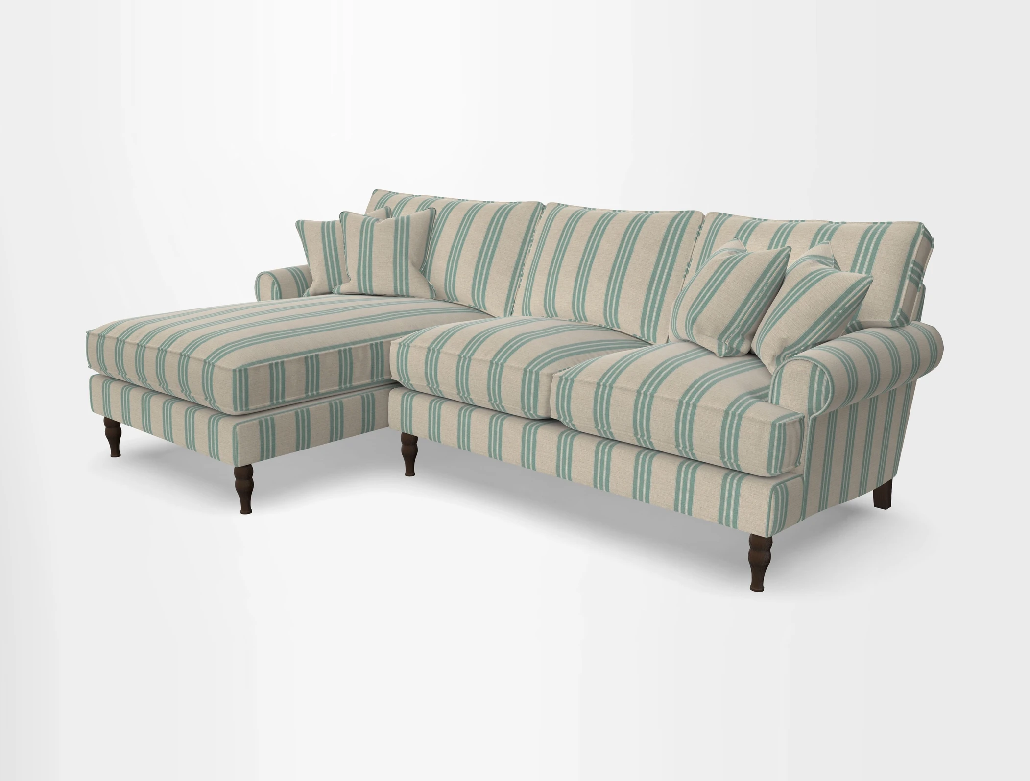 Cooksbridge chaise sofa LHF in Two Tone Plain Biscuit