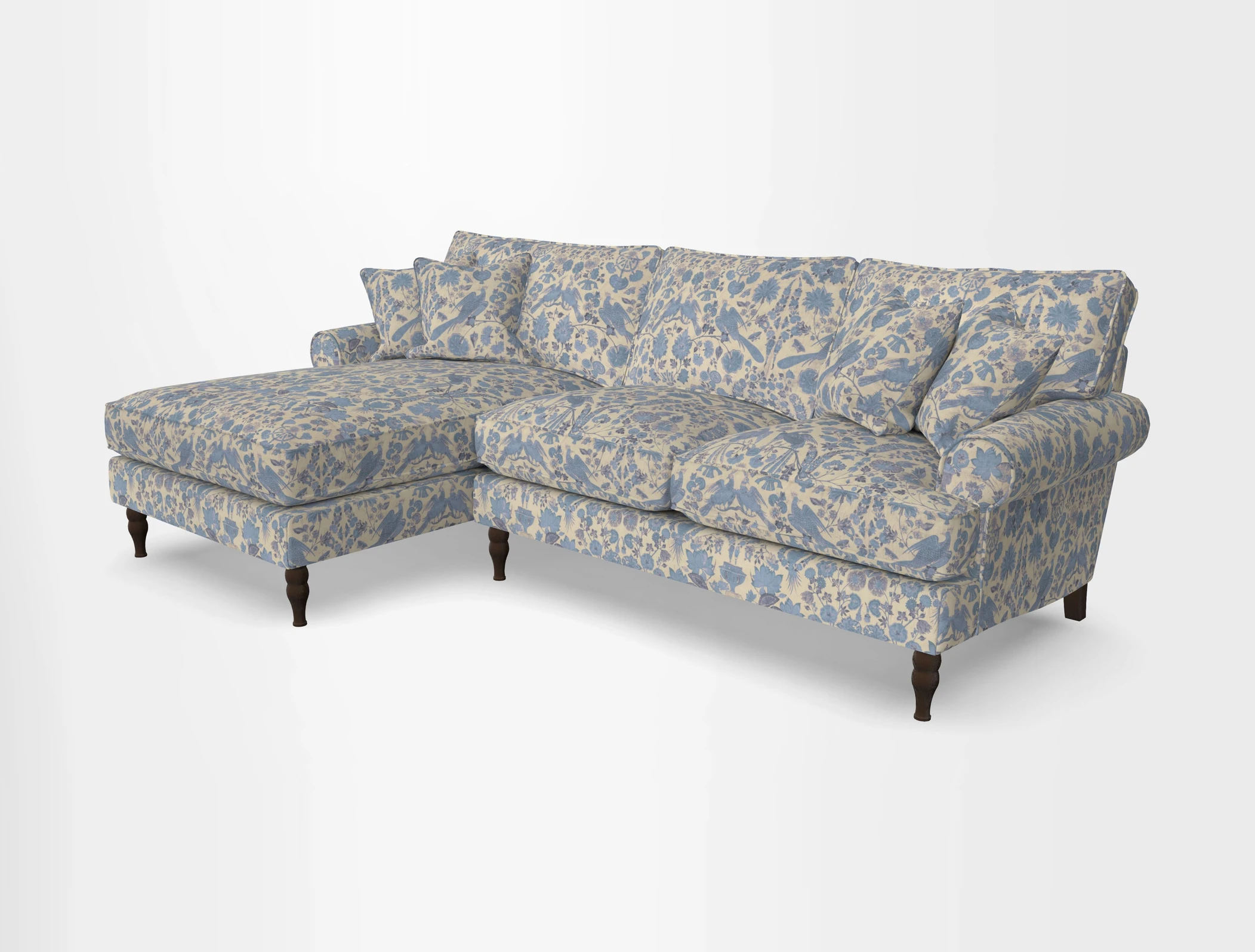 Cooksbridge chaise sofa LHF in Two Tone Plain Biscuit