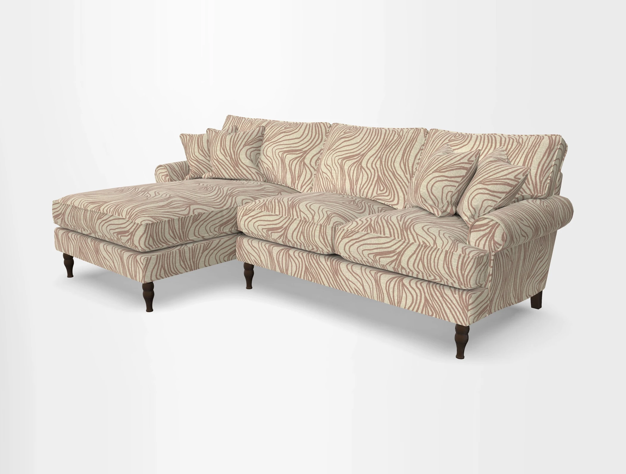Cooksbridge chaise sofa LHF in Two Tone Plain Biscuit