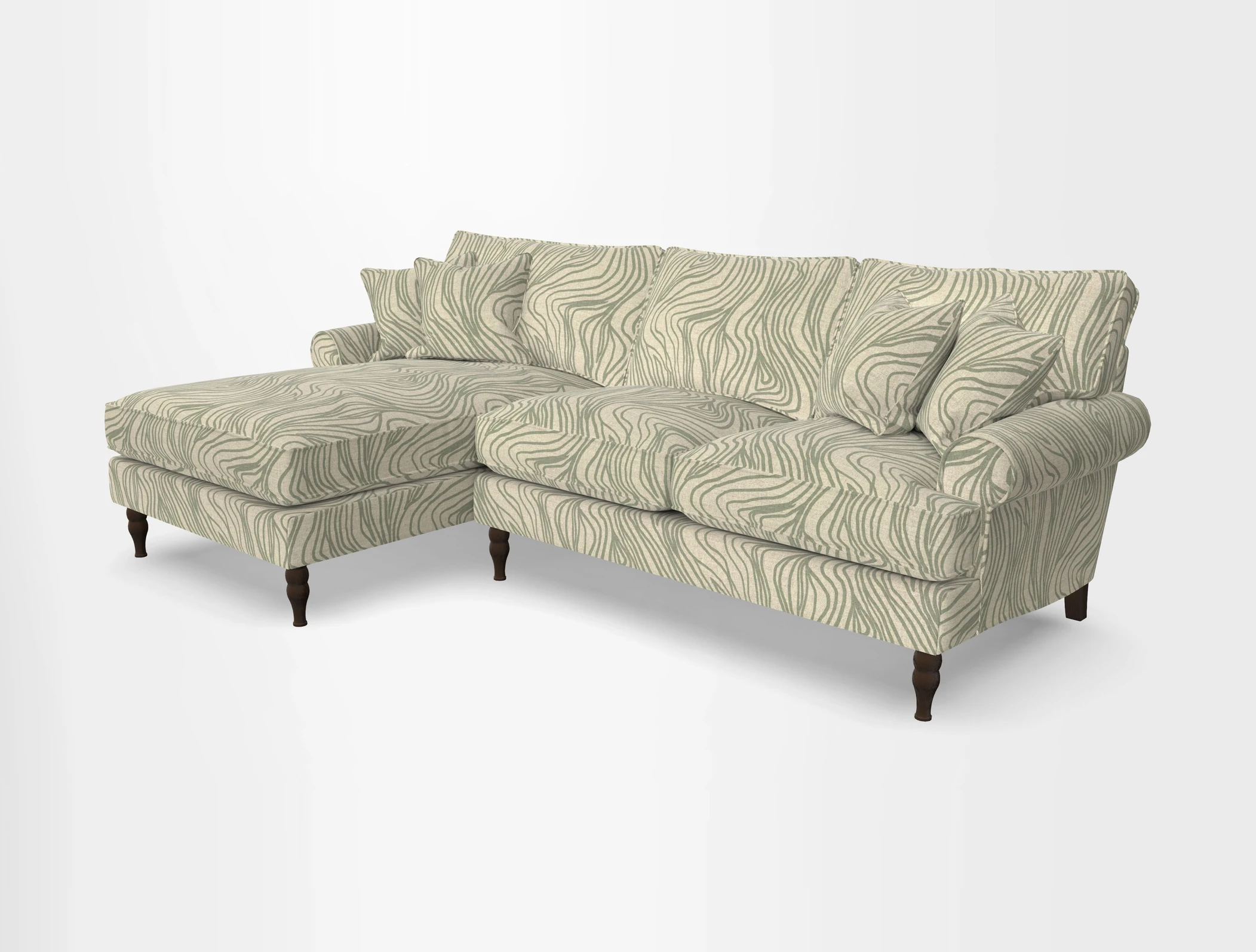Cooksbridge chaise sofa LHF in Two Tone Plain Biscuit