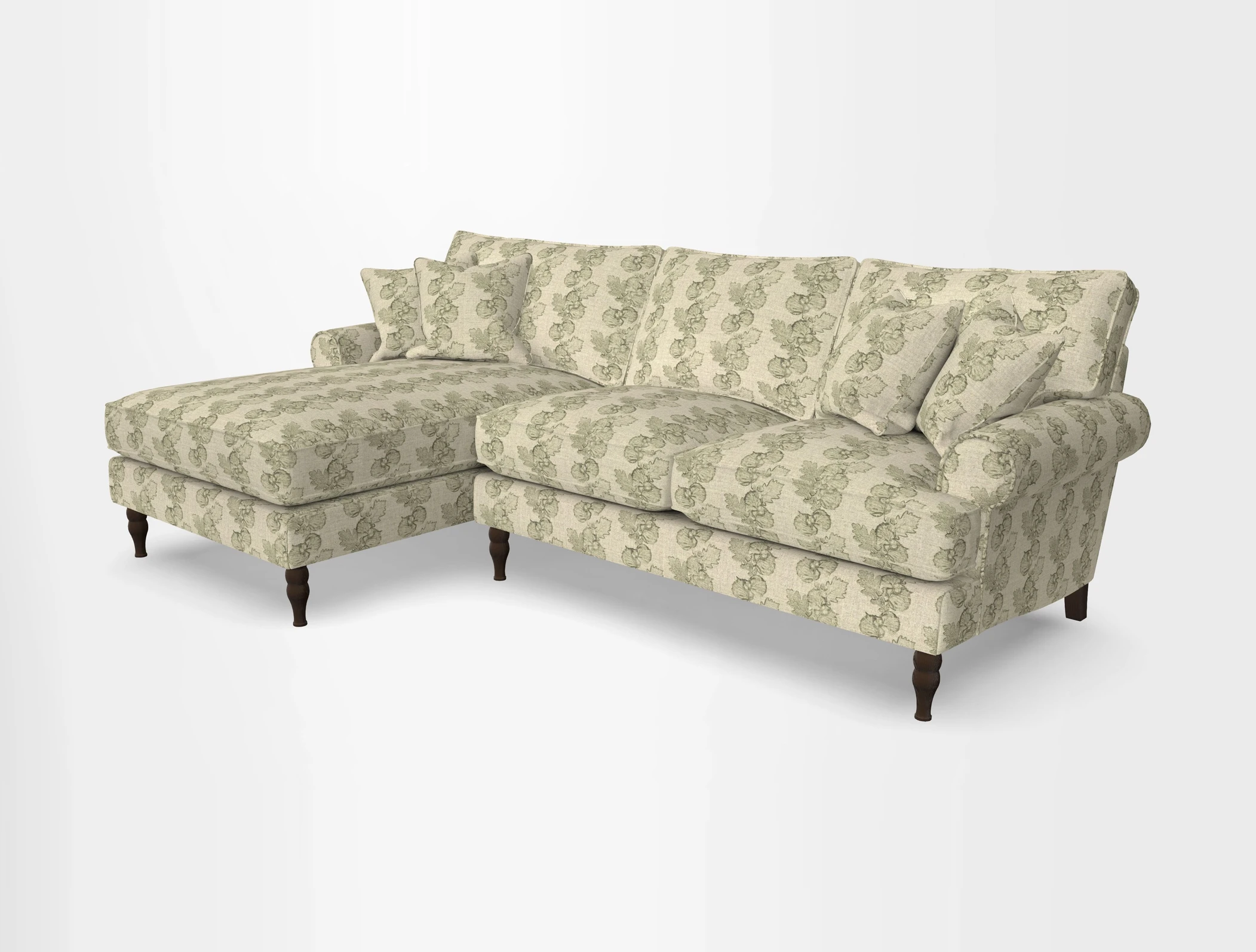 Cooksbridge chaise sofa LHF in Two Tone Plain Biscuit
