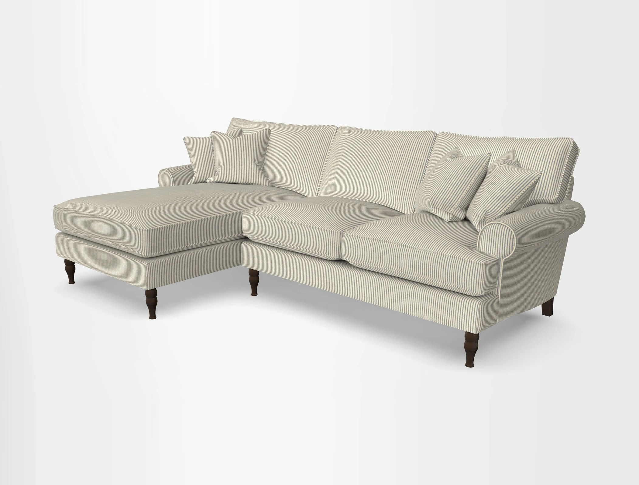 Cooksbridge chaise sofa LHF in Two Tone Plain Biscuit