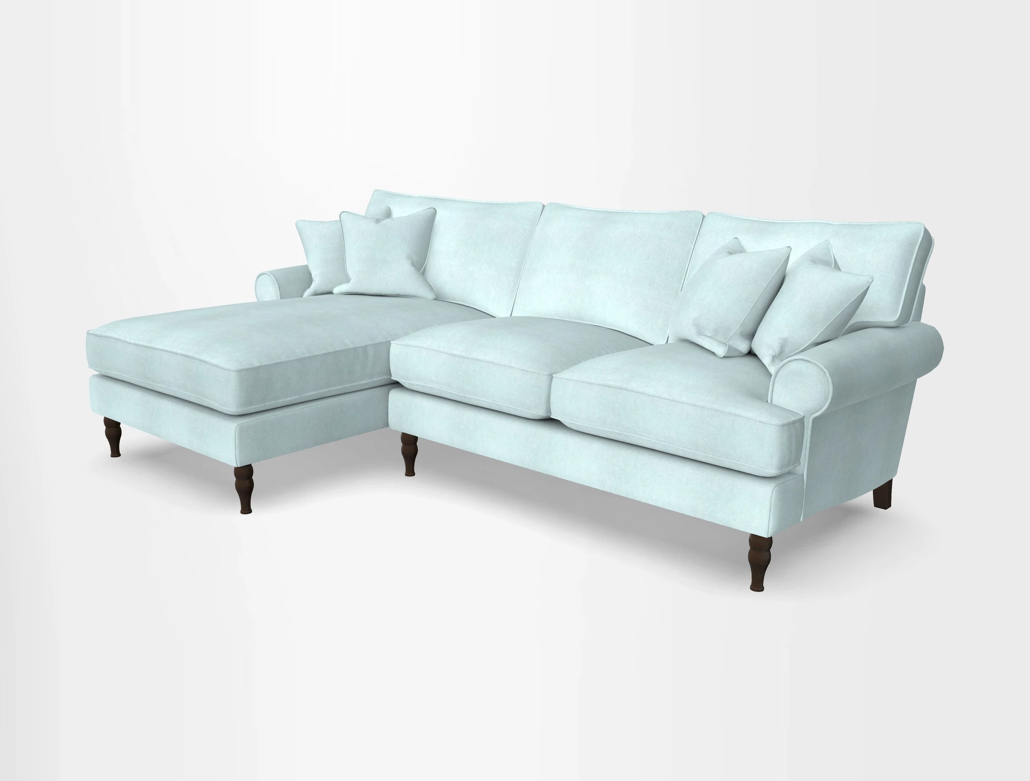 Cooksbridge chaise sofa LHF in Two Tone Plain Biscuit