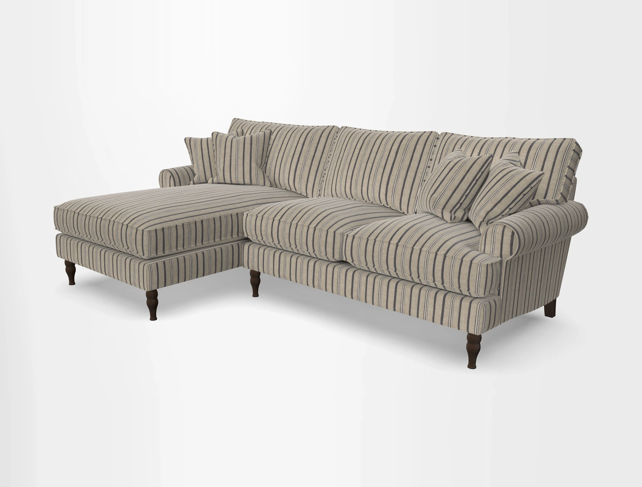 Cooksbridge chaise sofa LHF in Two Tone Plain Biscuit