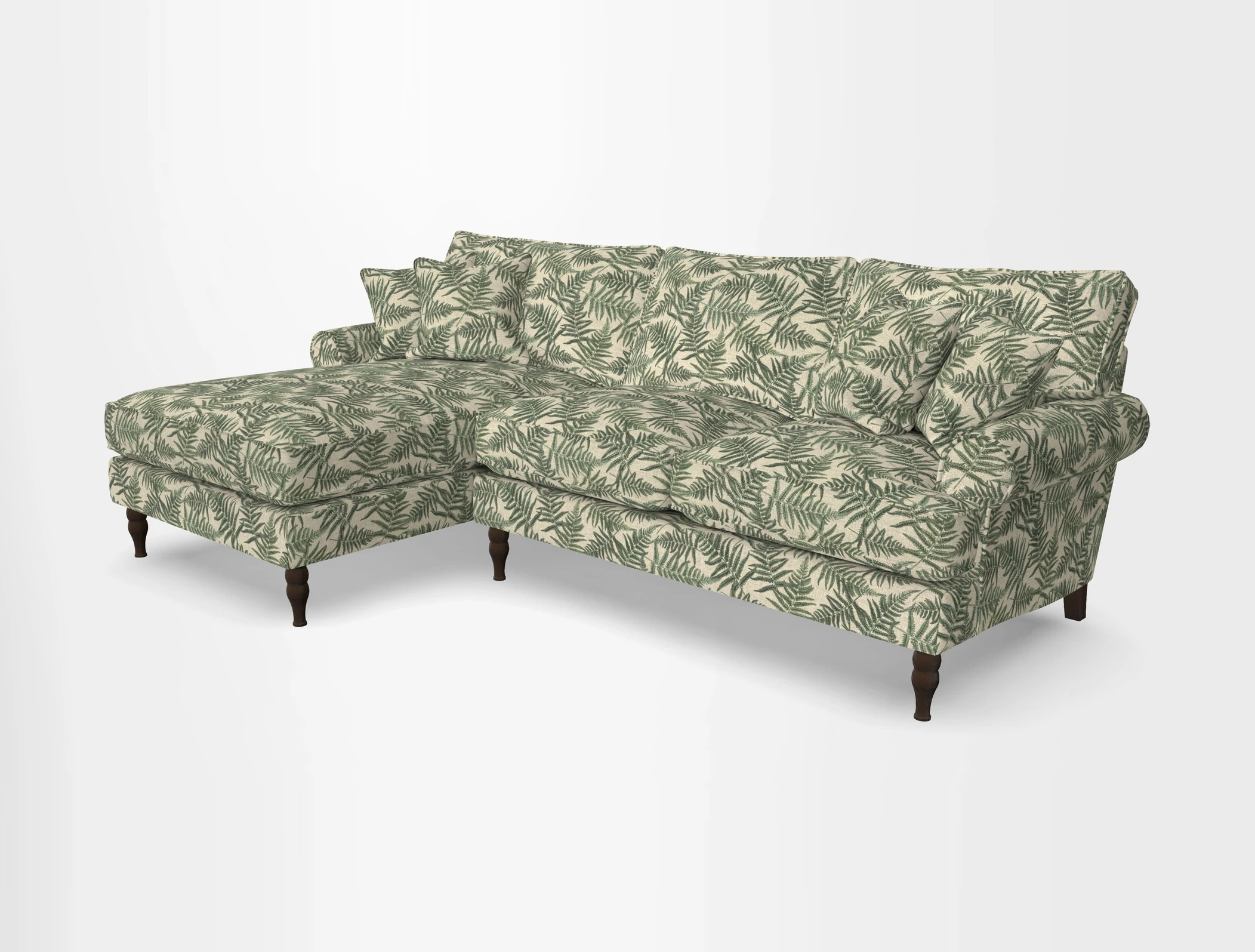 Cooksbridge chaise sofa LHF in Two Tone Plain Biscuit