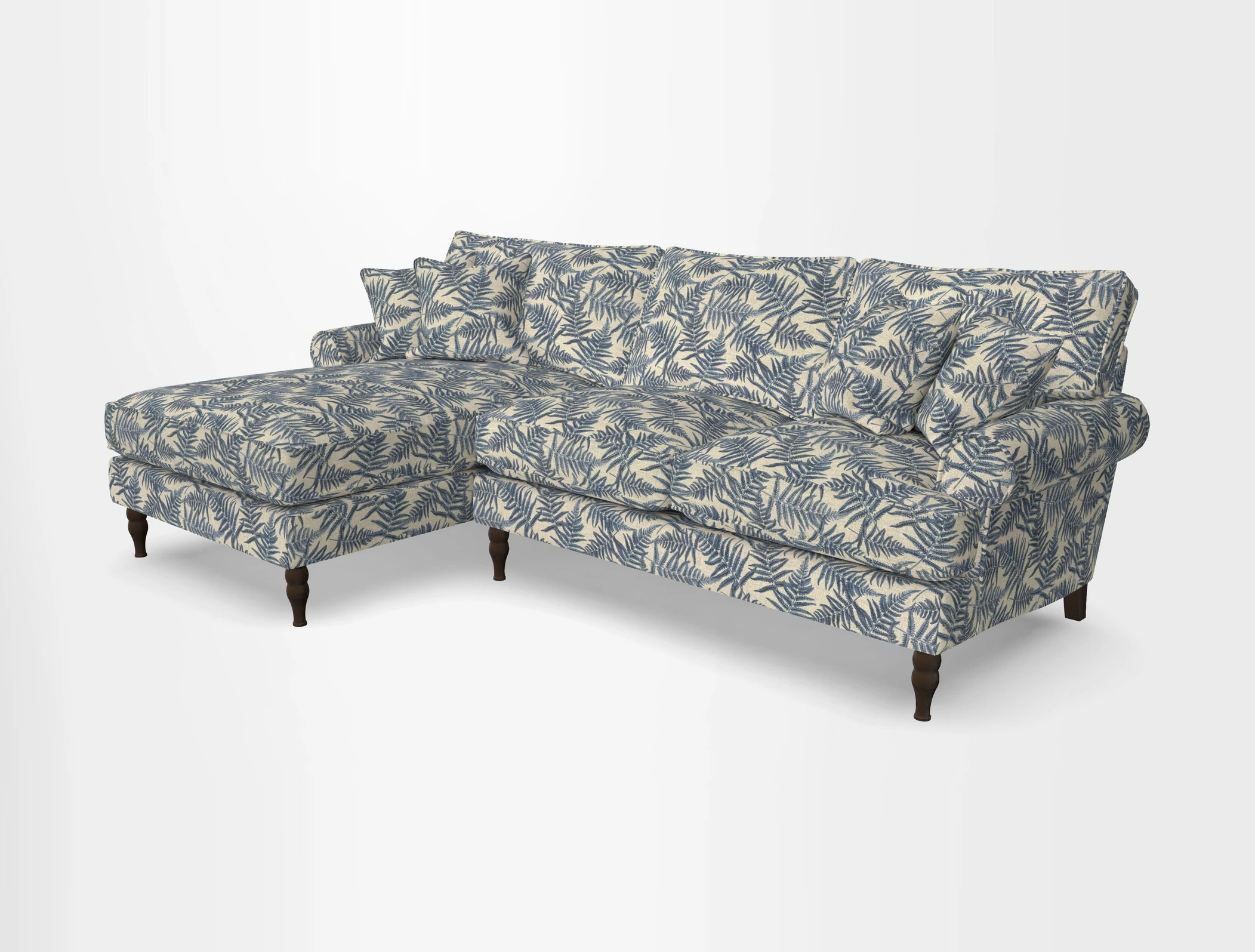 Cooksbridge chaise sofa LHF in Two Tone Plain Biscuit
