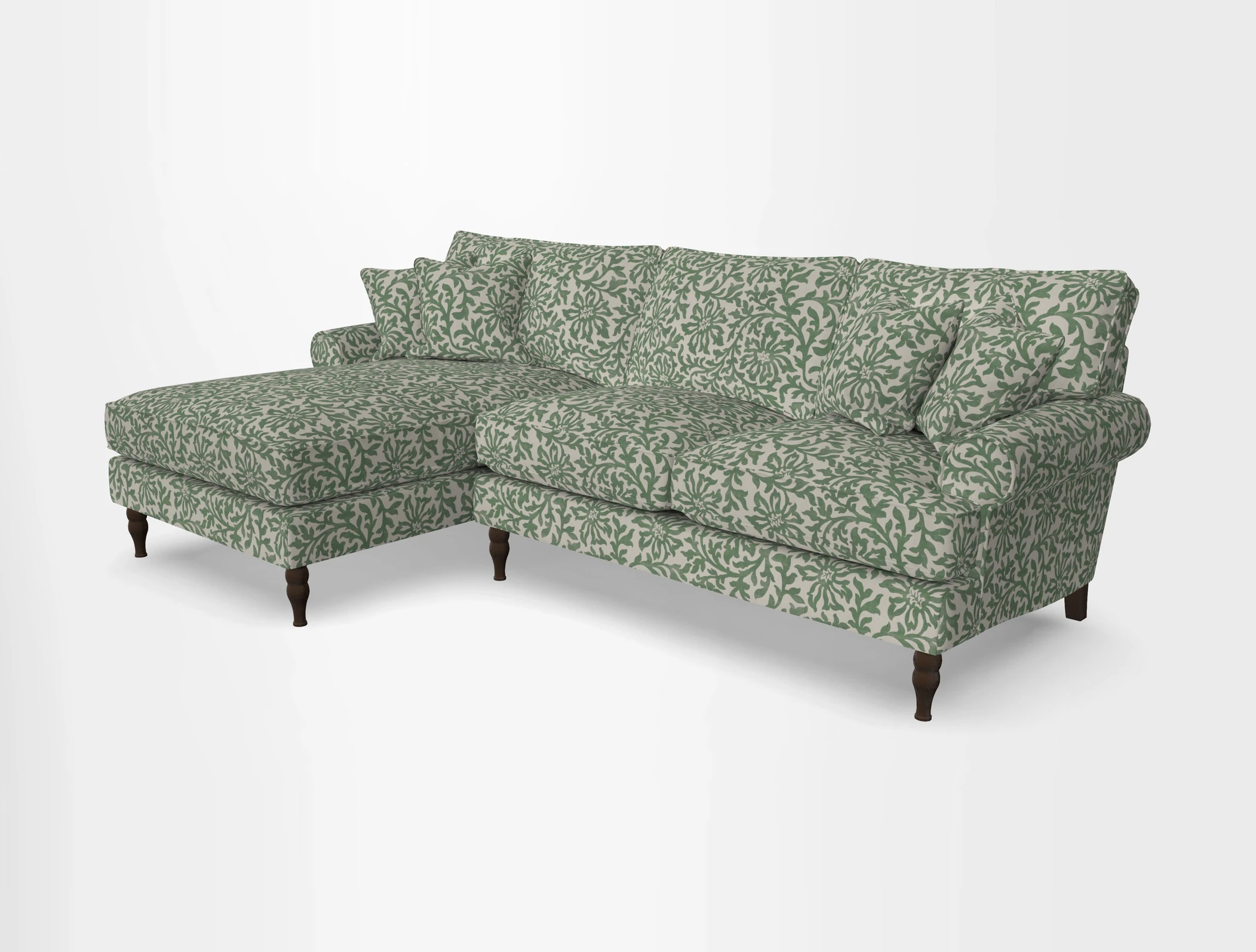 Cooksbridge chaise sofa LHF in Two Tone Plain Biscuit