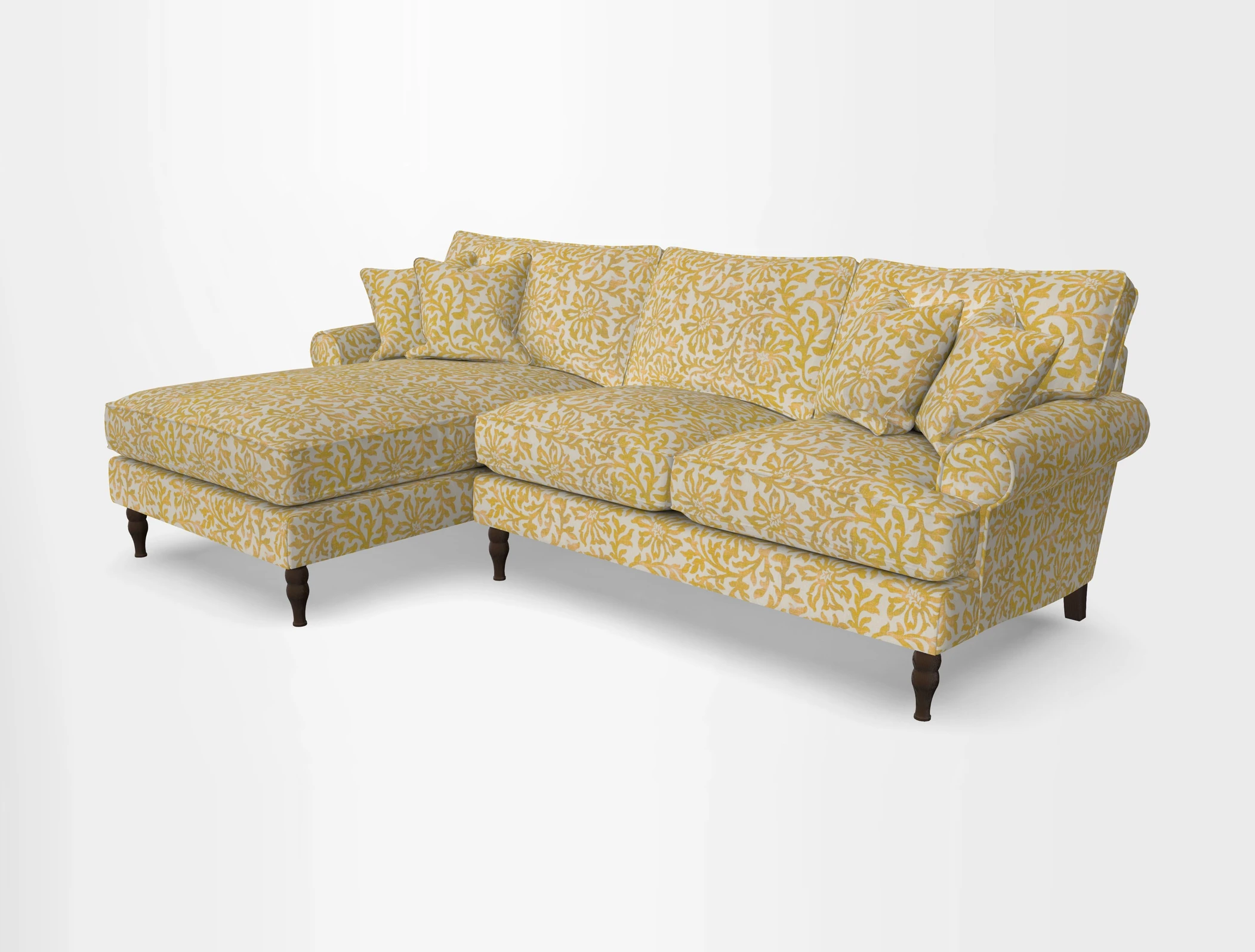 Cooksbridge chaise sofa LHF in Two Tone Plain Biscuit