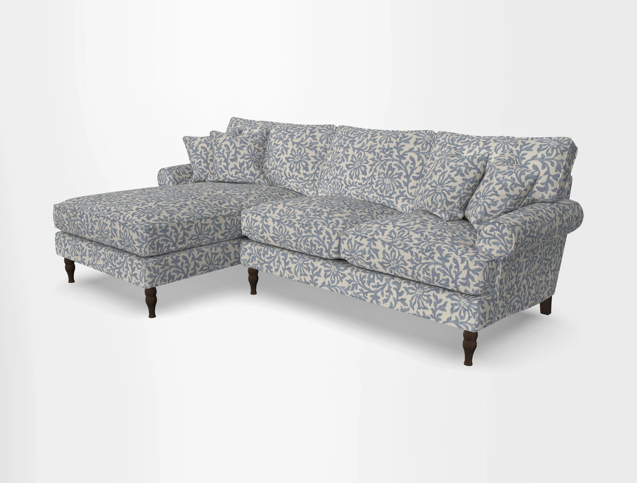 Cooksbridge chaise sofa LHF in Two Tone Plain Biscuit