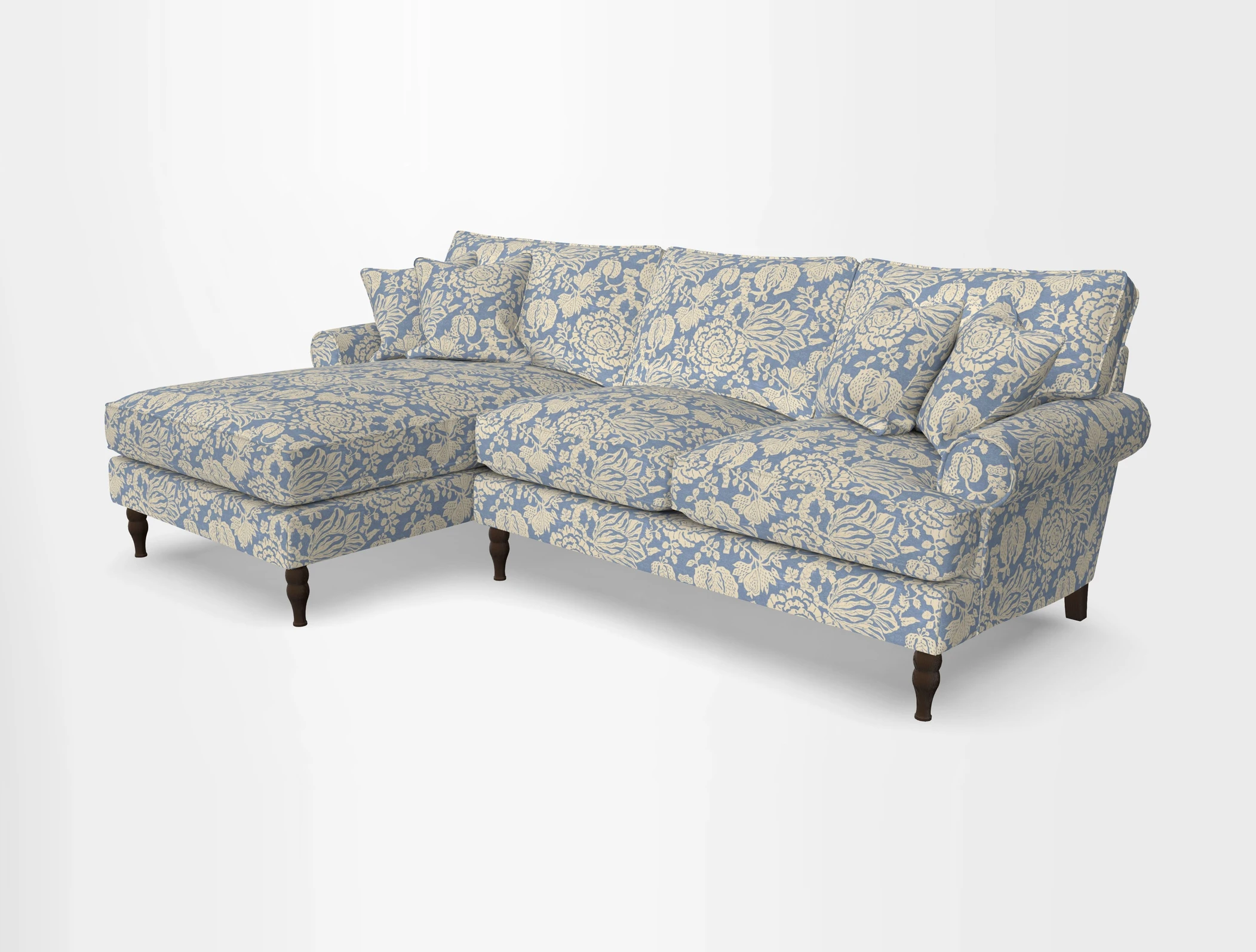 Cooksbridge chaise sofa LHF in Two Tone Plain Biscuit