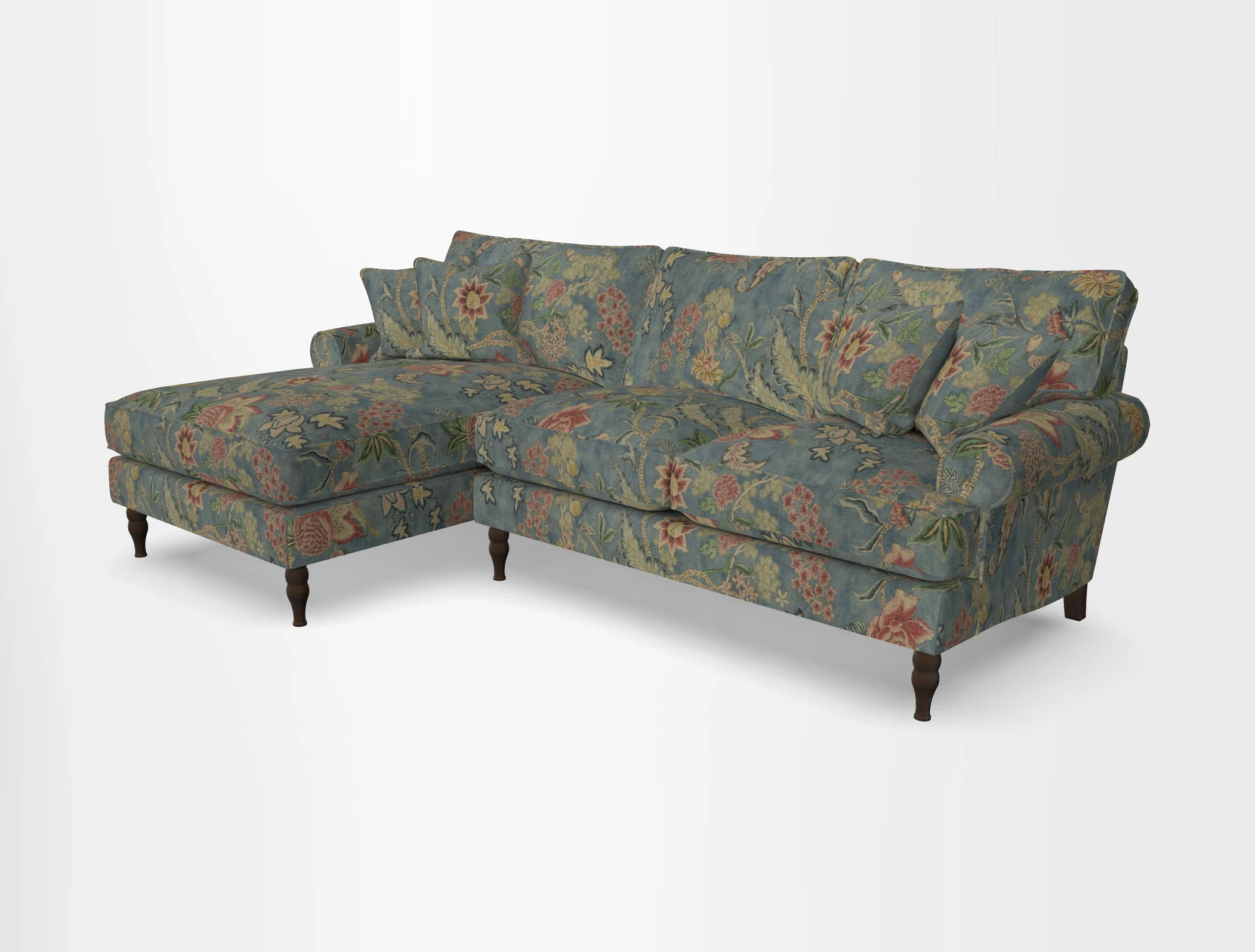 Cooksbridge chaise sofa LHF in Two Tone Plain Biscuit