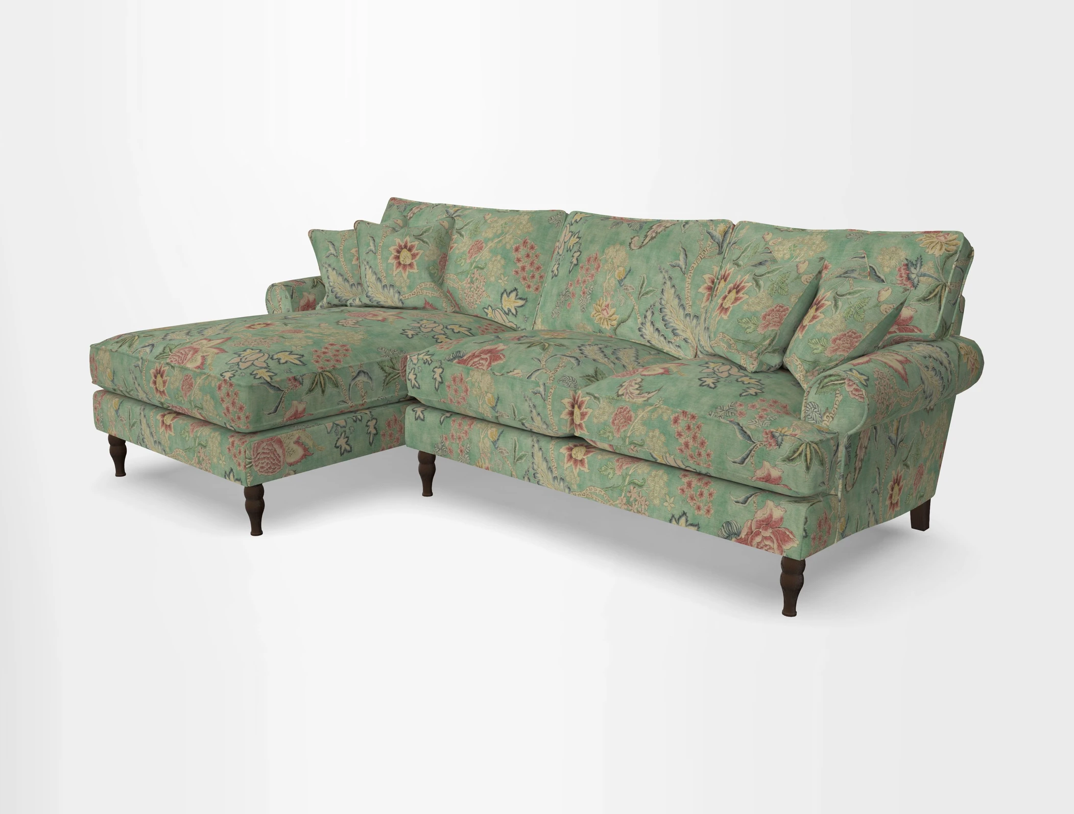 Cooksbridge chaise sofa LHF in Two Tone Plain Biscuit