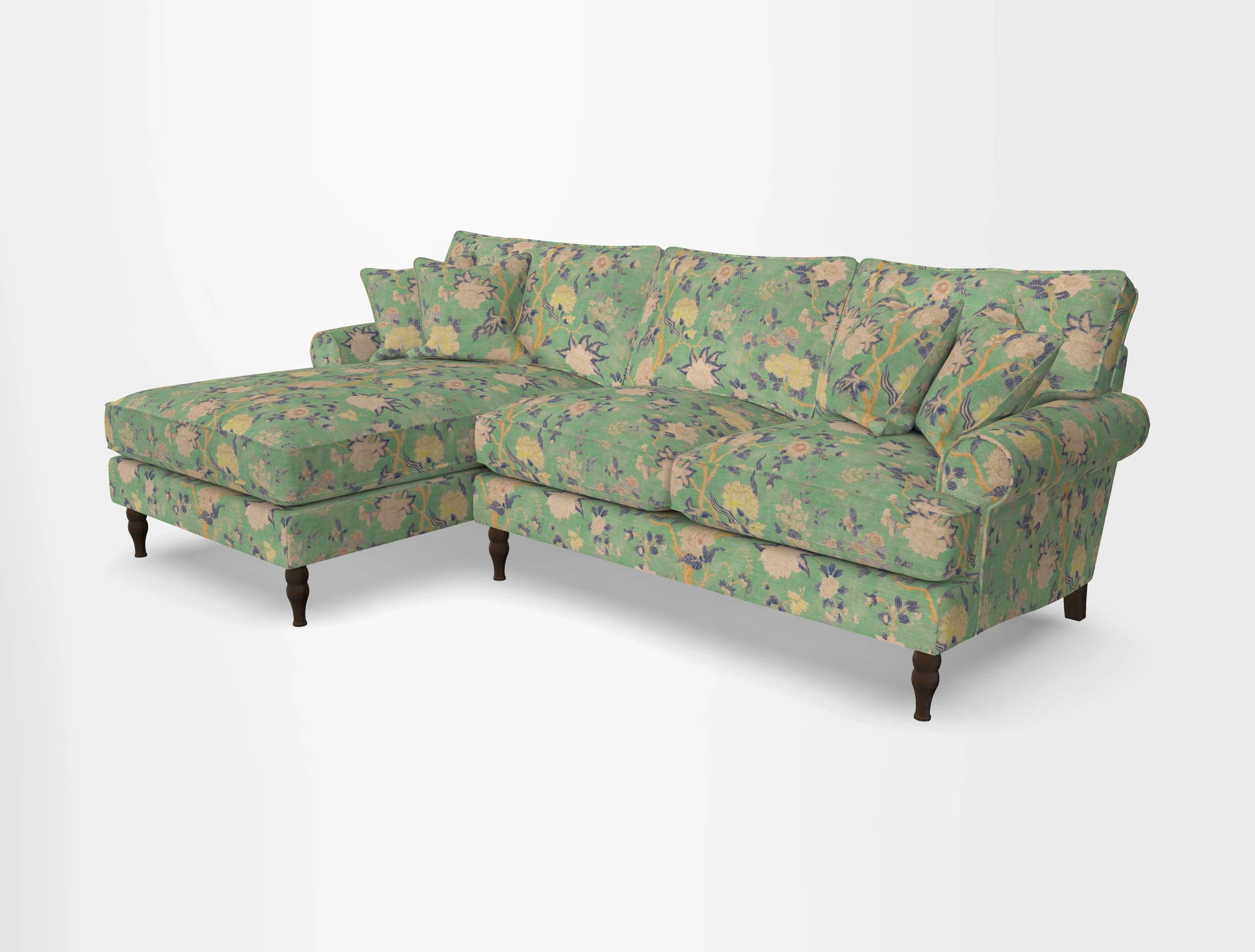 Cooksbridge chaise sofa LHF in Two Tone Plain Biscuit