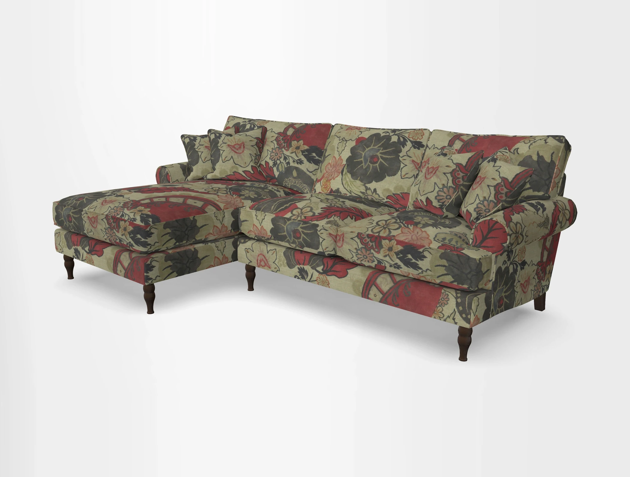 Cooksbridge chaise sofa LHF in Two Tone Plain Biscuit