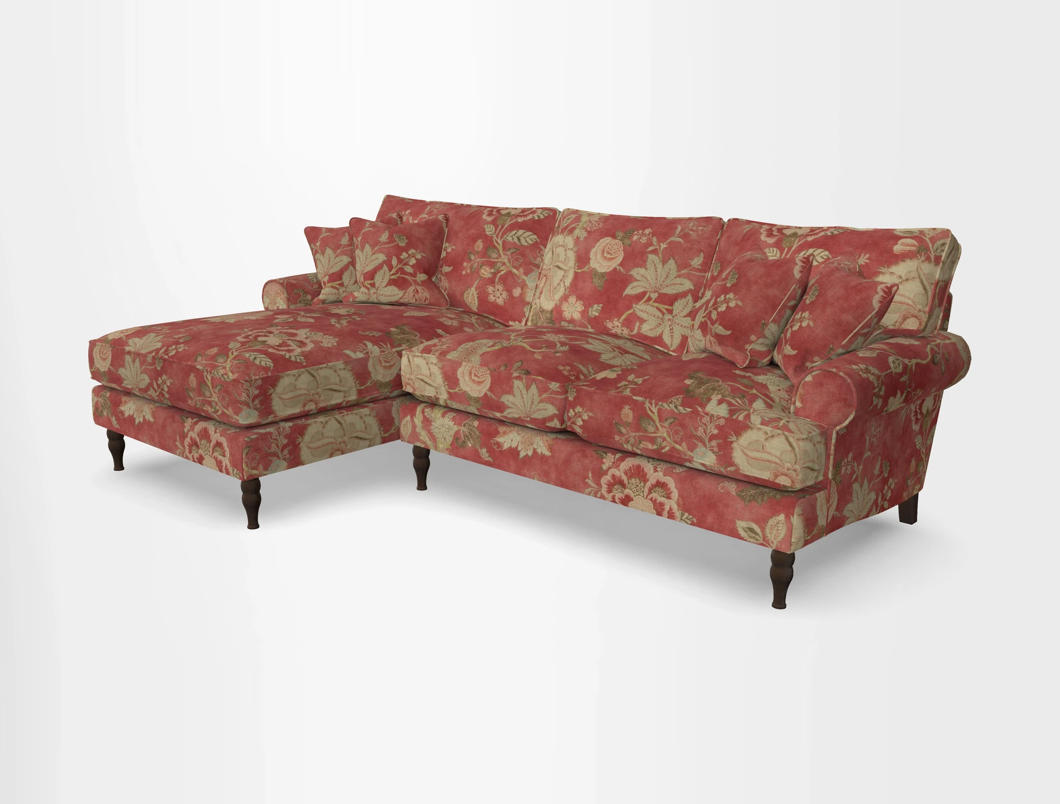 Cooksbridge chaise sofa LHF in Two Tone Plain Biscuit