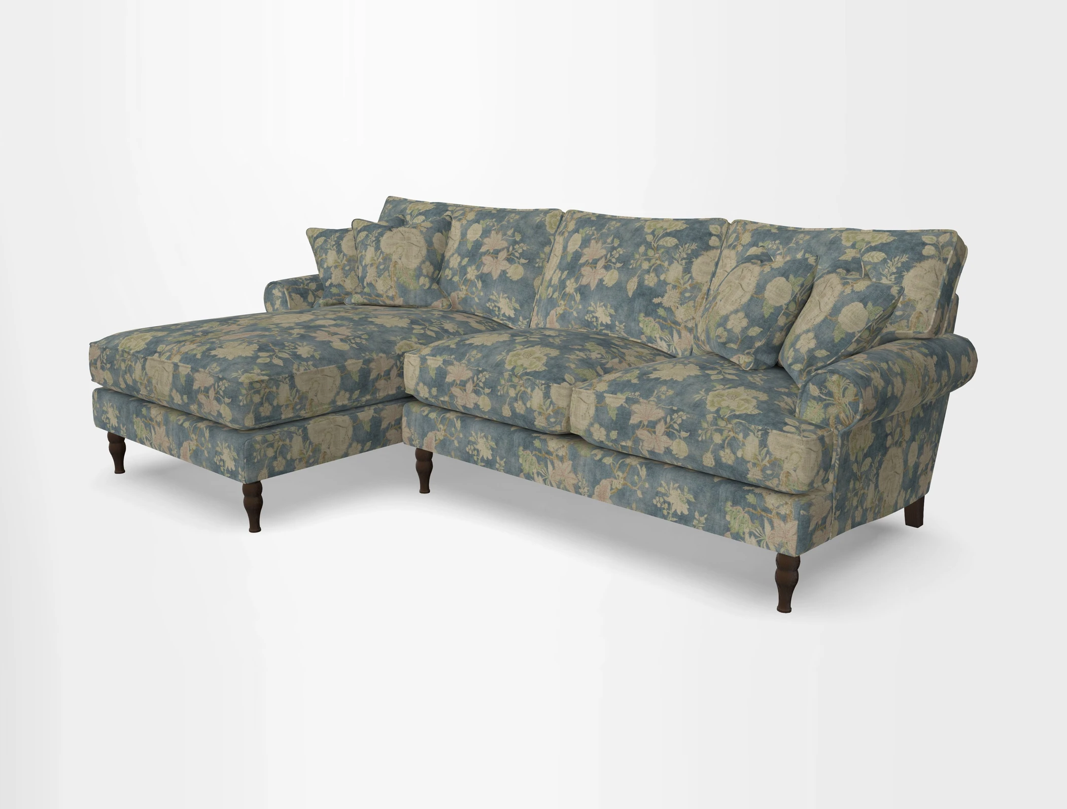 Cooksbridge chaise sofa LHF in Two Tone Plain Biscuit