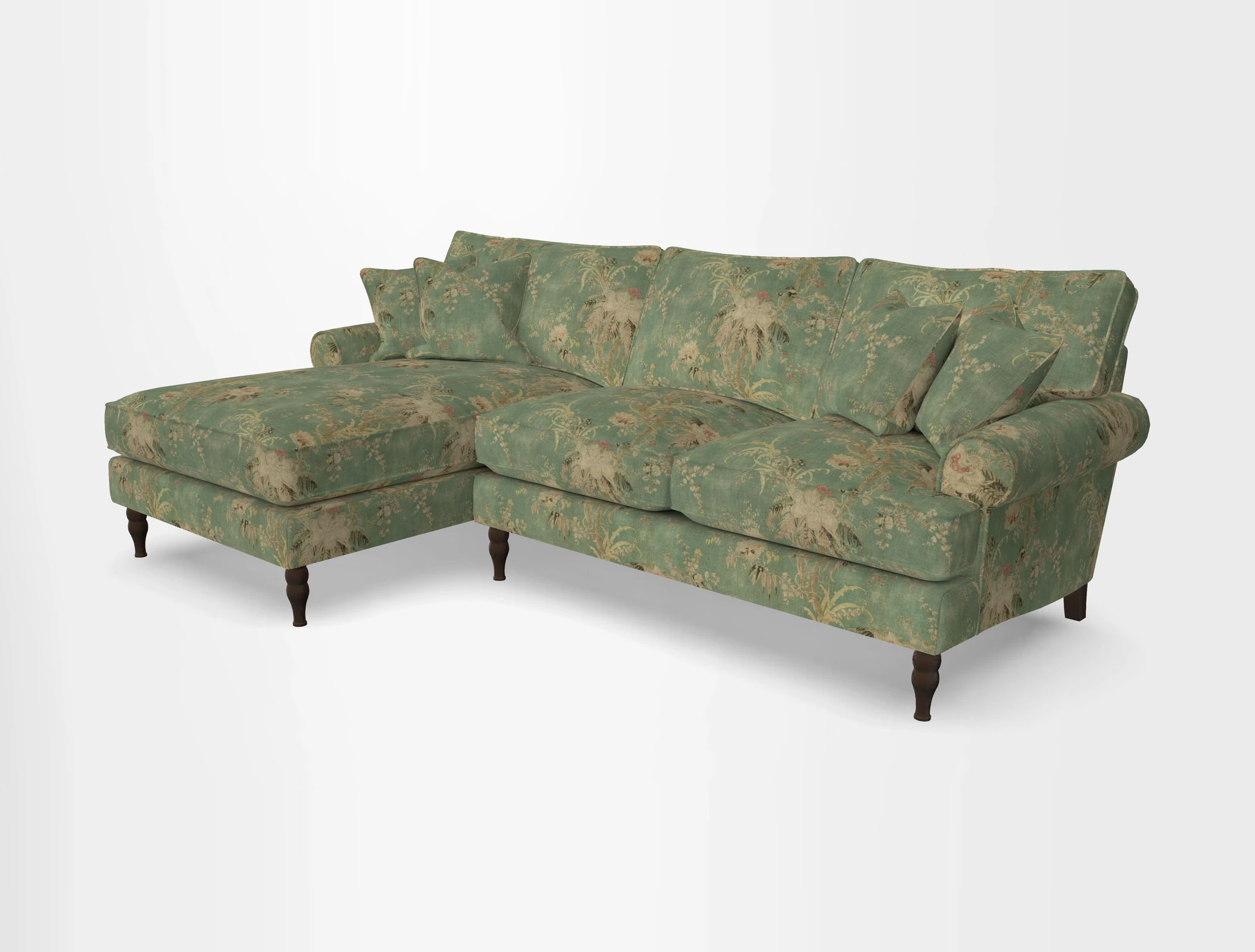 Cooksbridge chaise sofa LHF in Two Tone Plain Biscuit