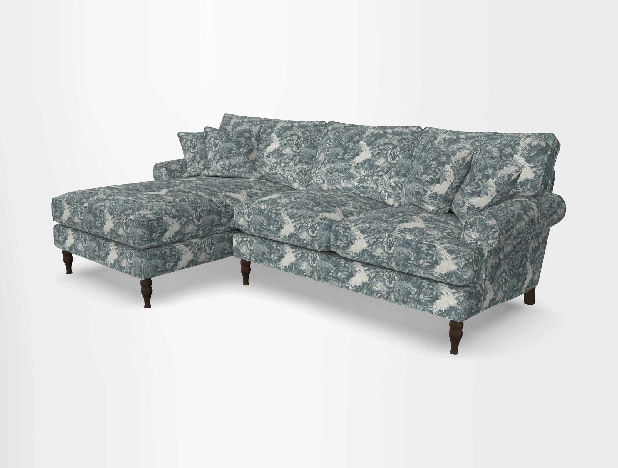 Cooksbridge chaise sofa LHF in Two Tone Plain Biscuit