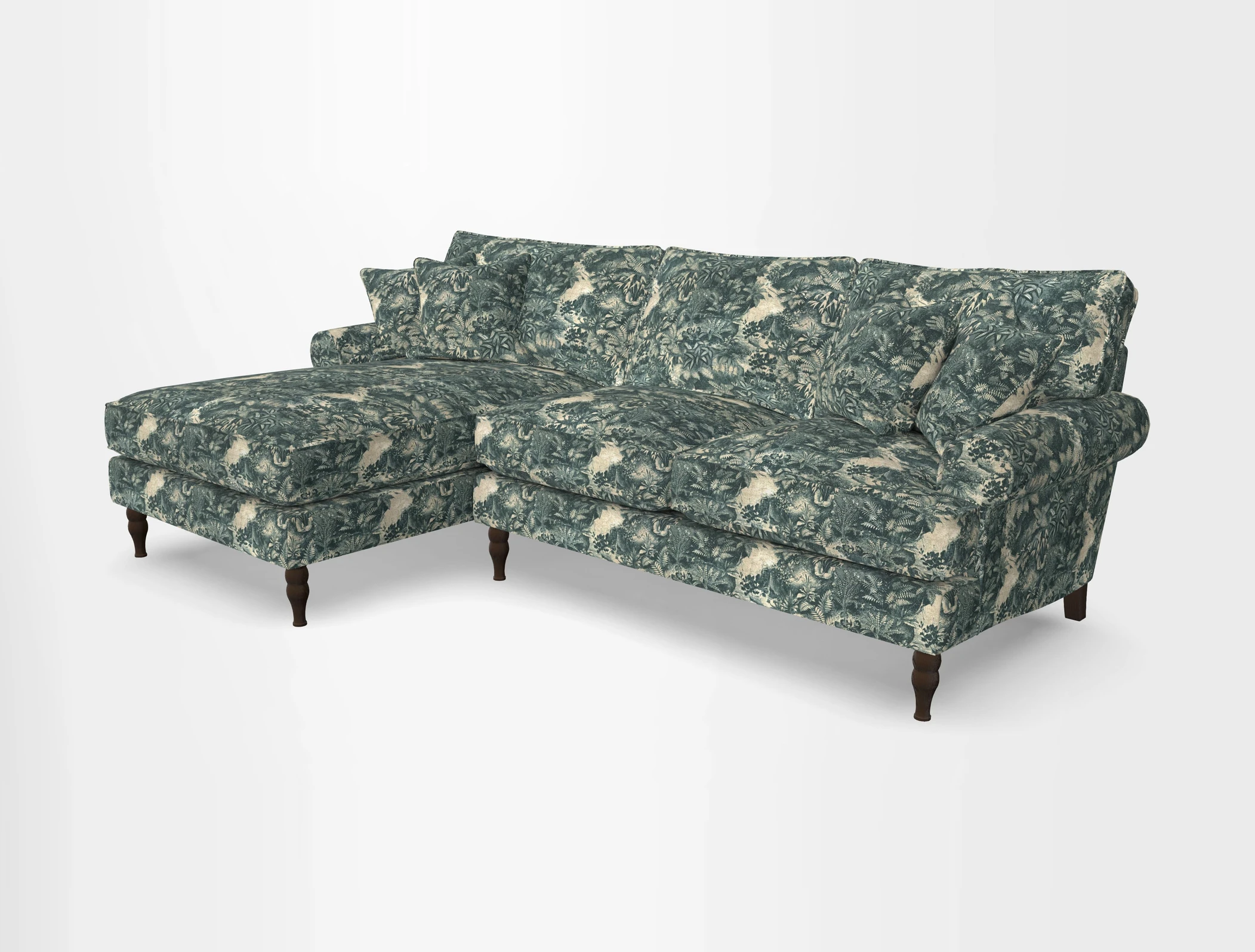 Cooksbridge chaise sofa LHF in Two Tone Plain Biscuit