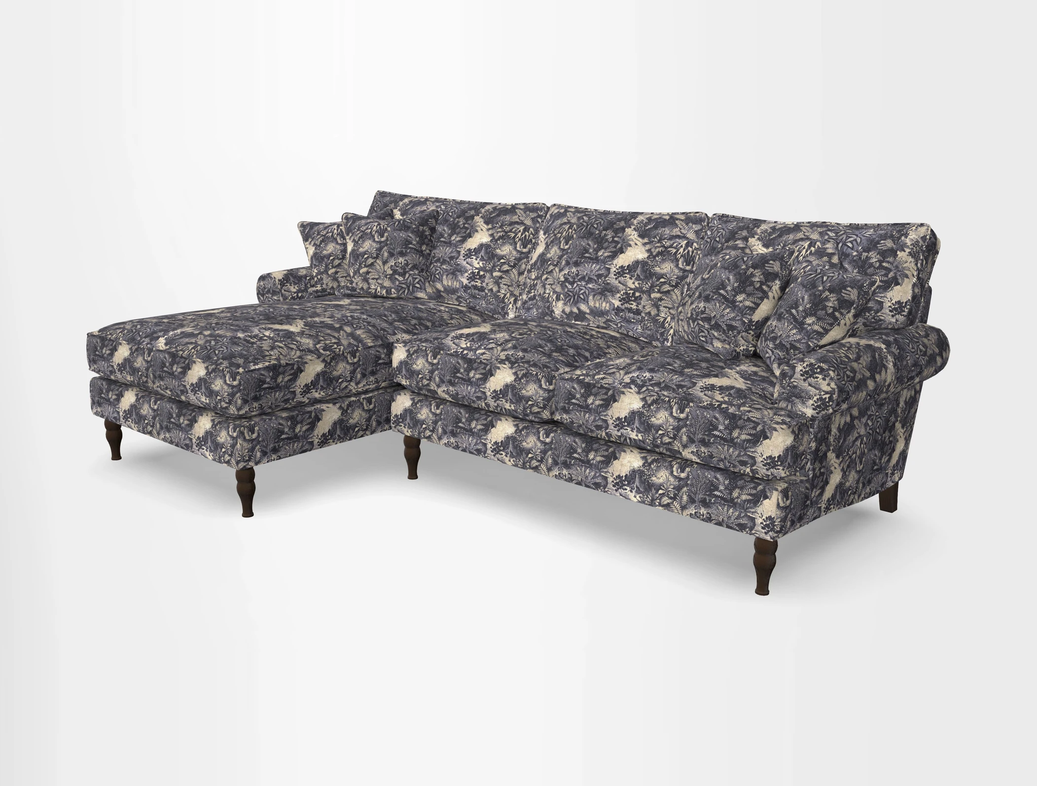 Cooksbridge chaise sofa LHF in Two Tone Plain Biscuit