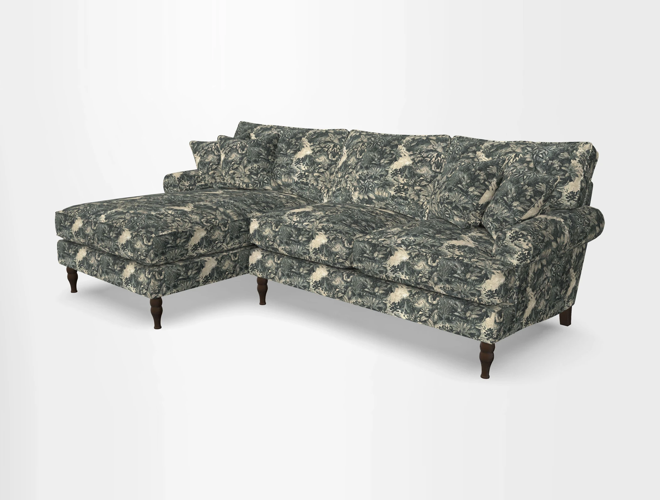Cooksbridge chaise sofa LHF in Two Tone Plain Biscuit