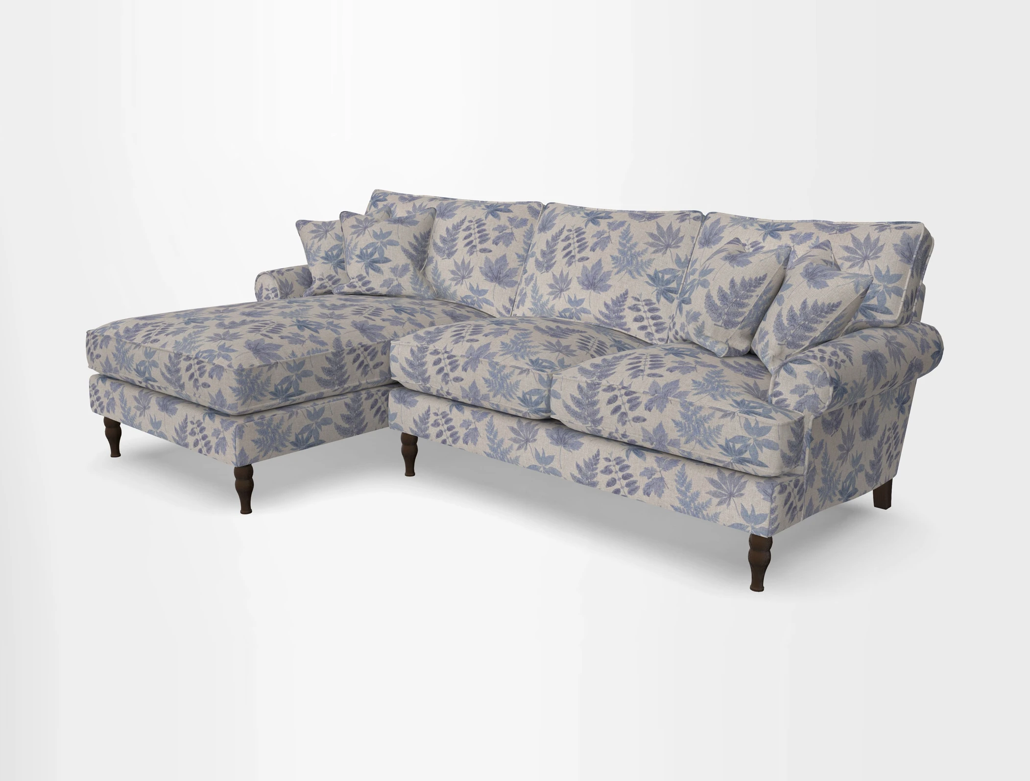 Cooksbridge chaise sofa LHF in Two Tone Plain Biscuit