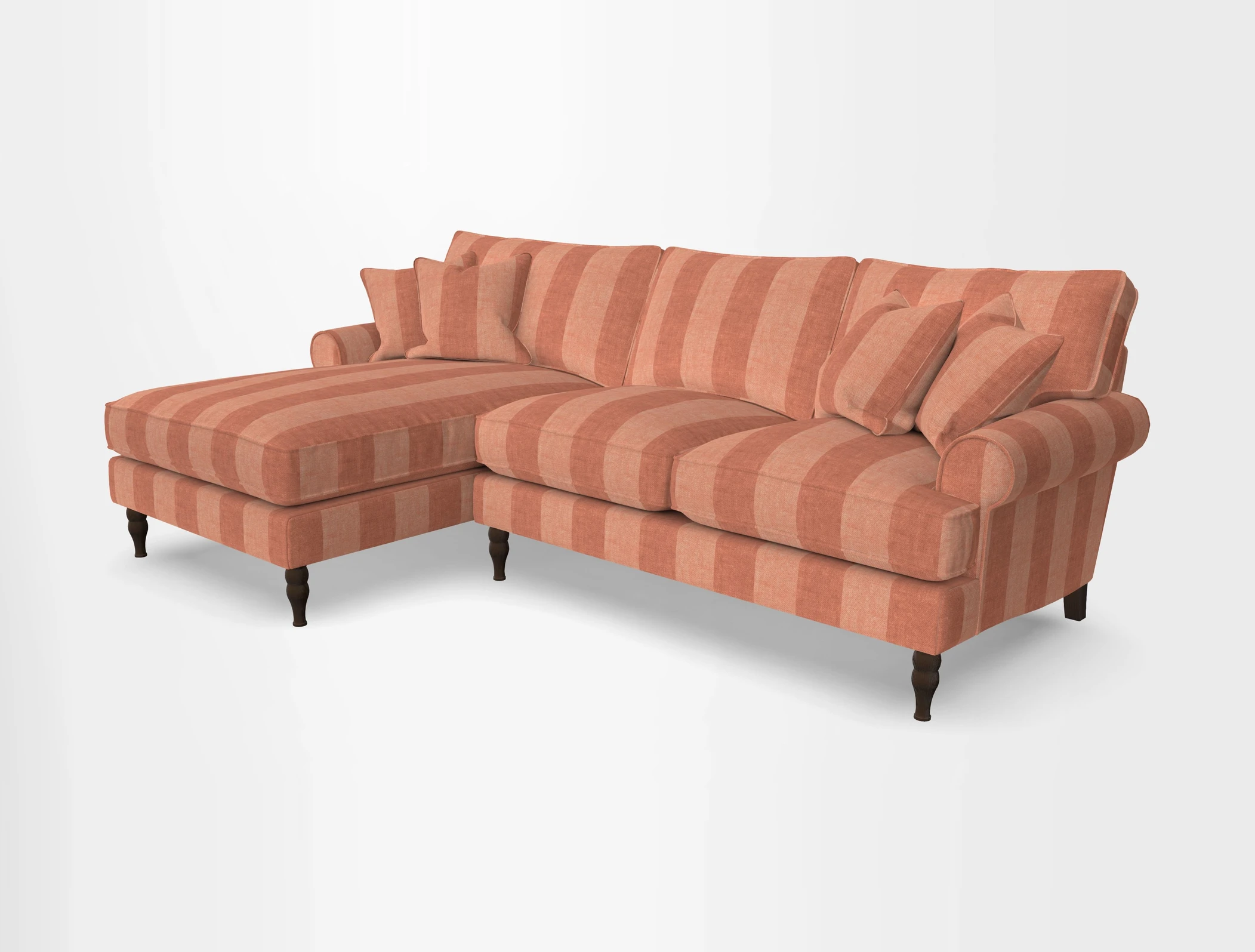 Cooksbridge chaise sofa LHF in Two Tone Plain Biscuit