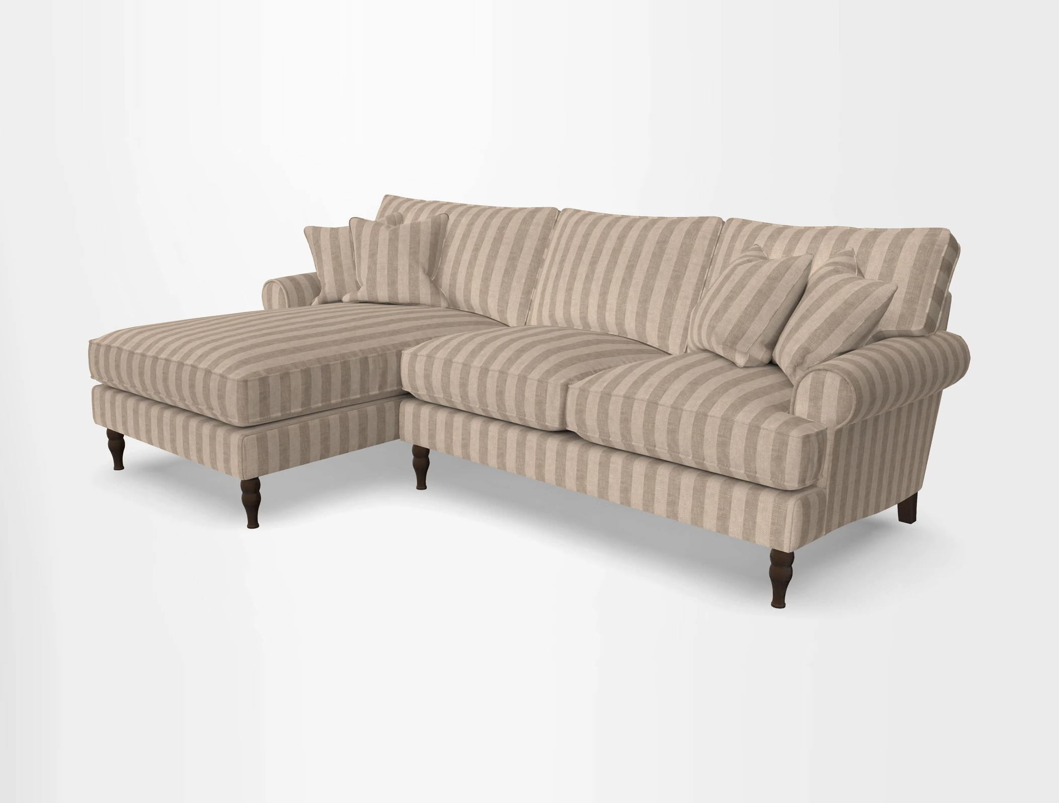 Cooksbridge chaise sofa LHF in Two Tone Plain Biscuit